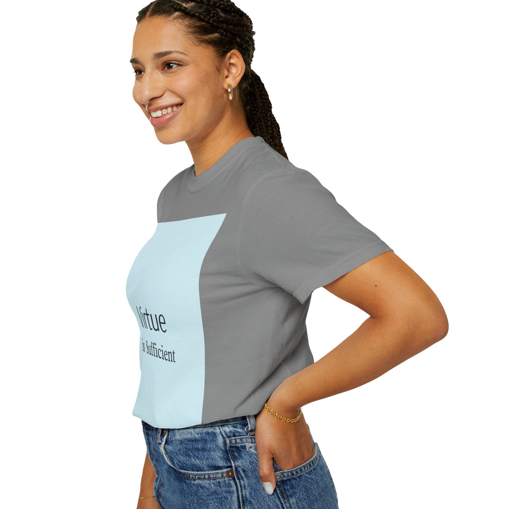 T-Shirt — "Virtue is Sufficient" Minimalist Inspirational Tee