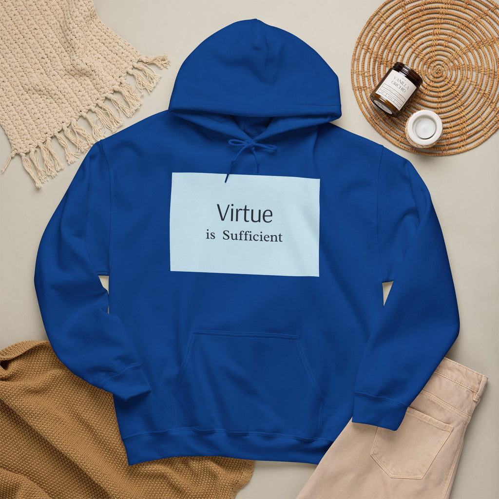 Virtue Is Sufficient Hoodie — Minimalist Inspirational Pullover