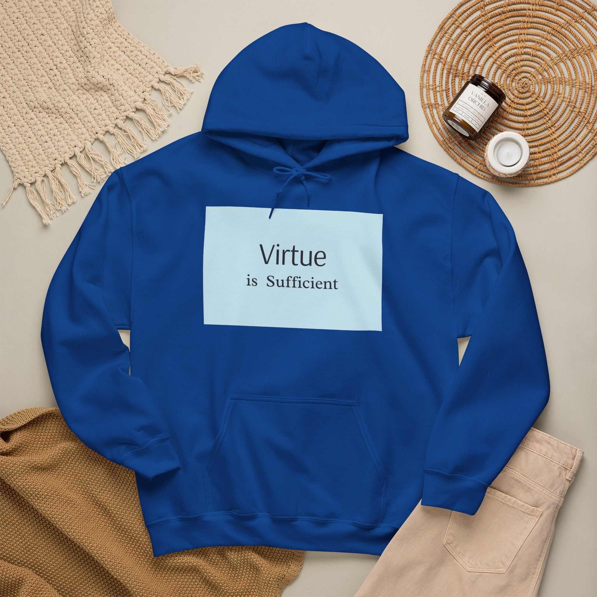 Virtue Is Sufficient Hoodie — Minimalist Inspirational Pullover
