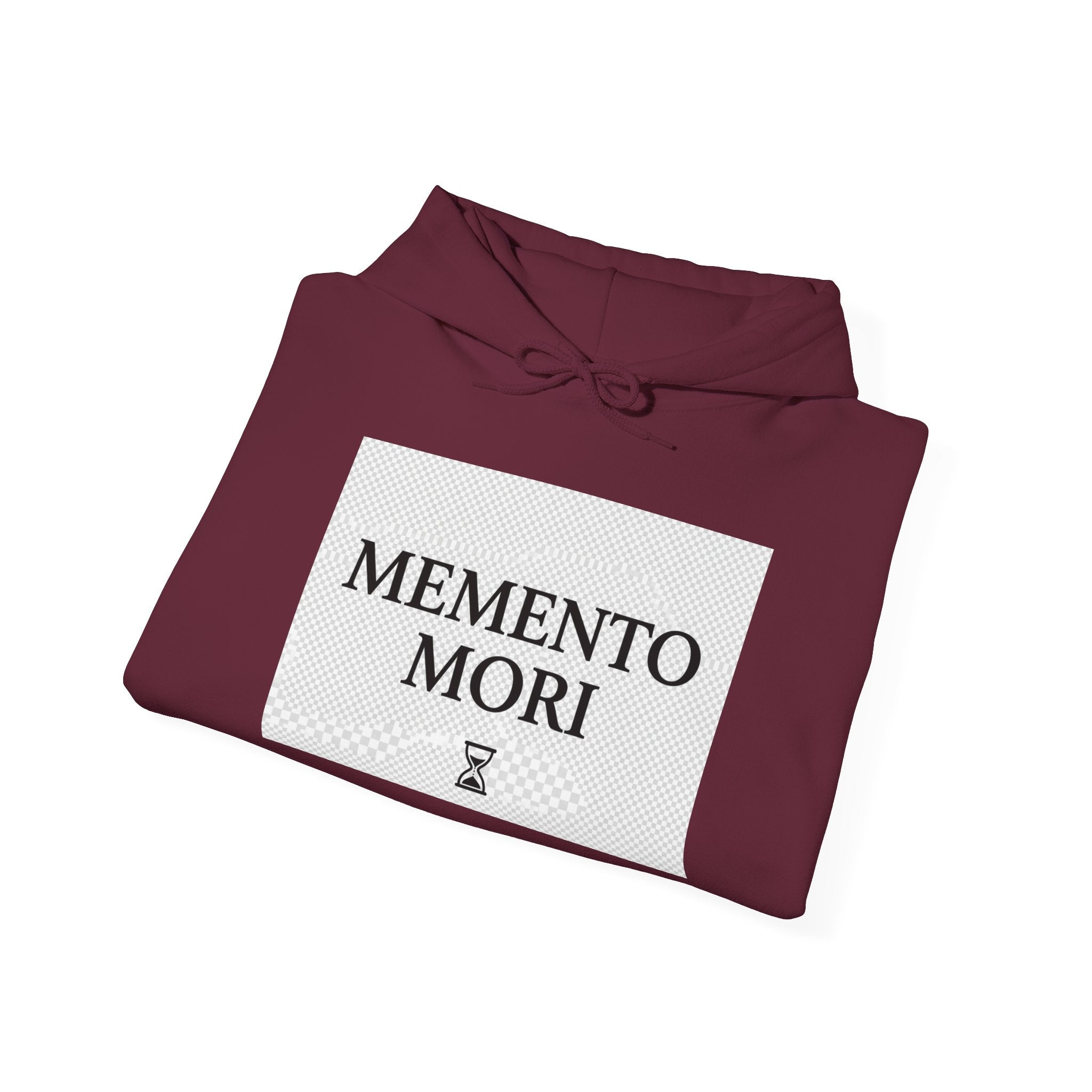 Memento Mori Hoodie — Minimal Hourglass Death-Reminder Pullover