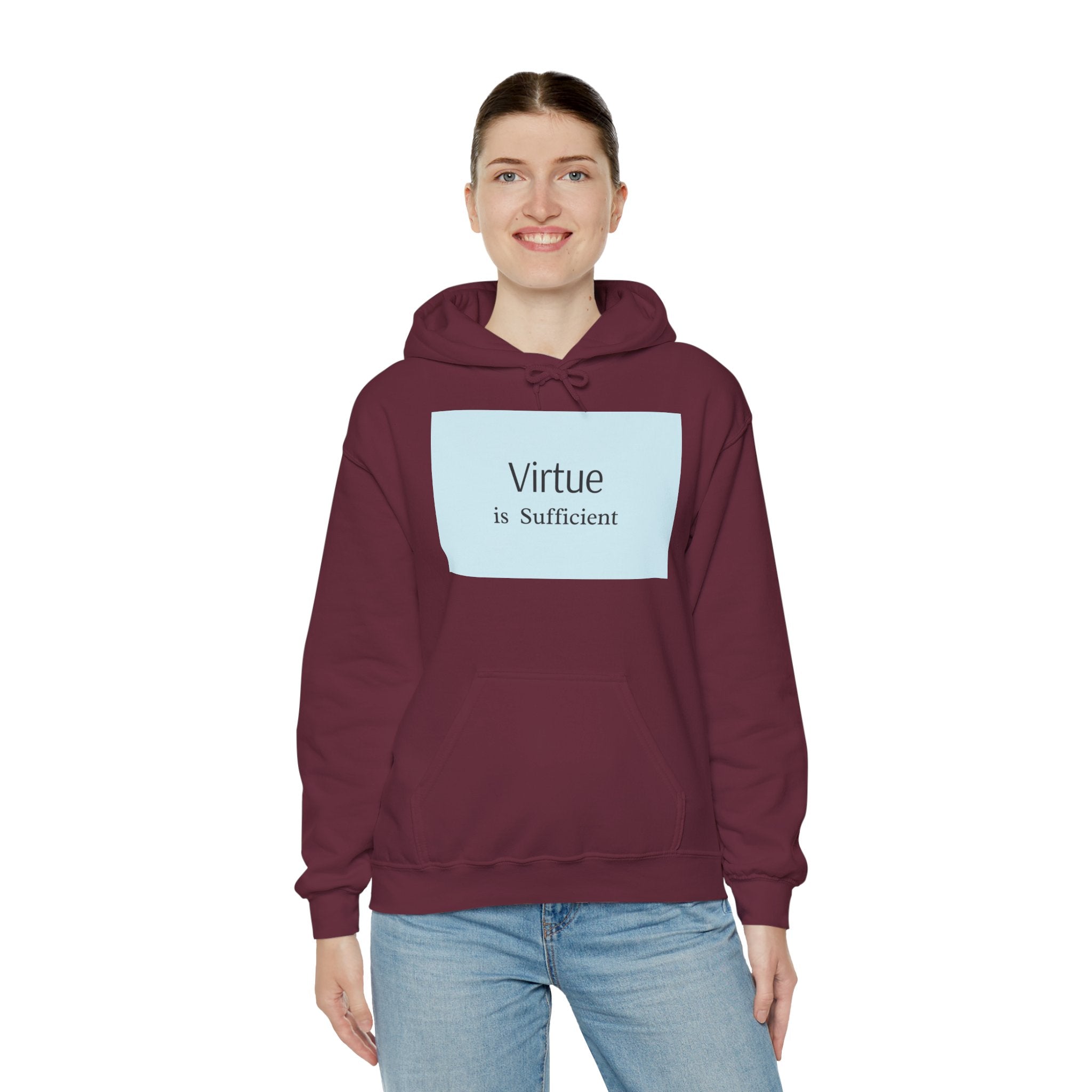 Virtue Is Sufficient Hoodie — Minimalist Inspirational Pullover