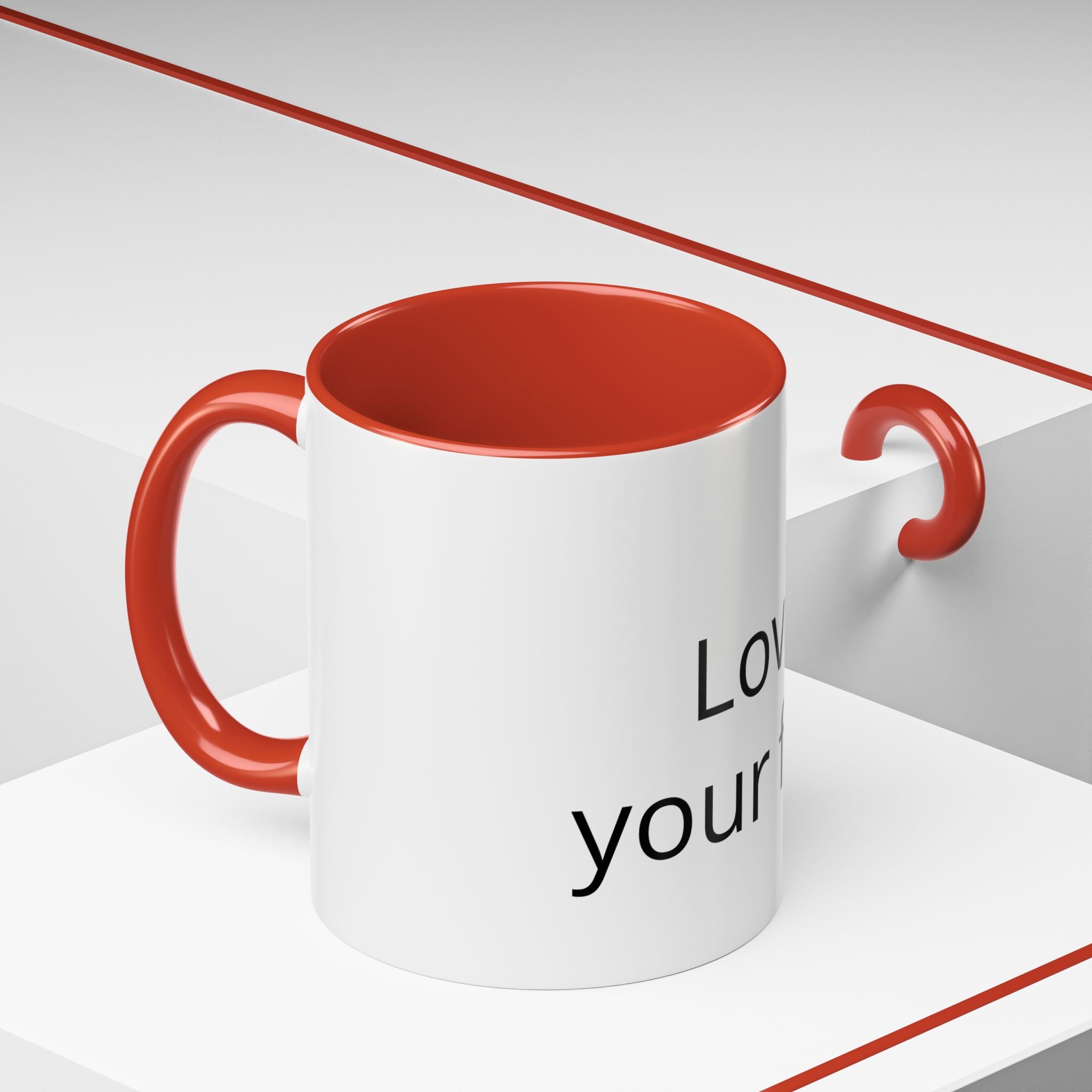 Accent Coffee Mug — "Love Your Fate" Inspirational Ceramic Mug (11/15 oz)