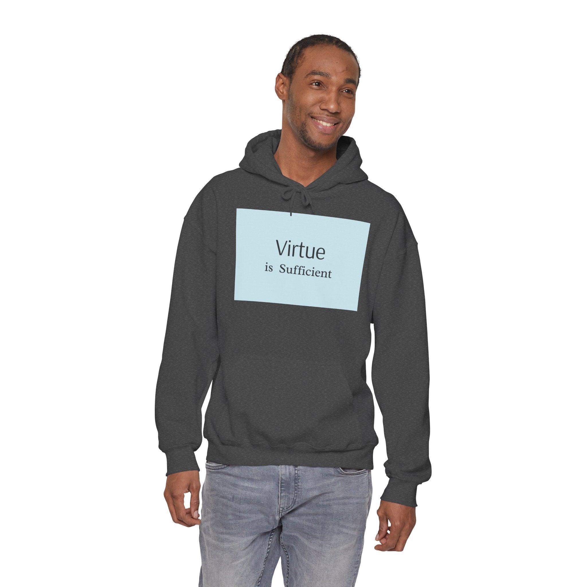 Virtue Is Sufficient Hoodie — Minimalist Inspirational Pullover