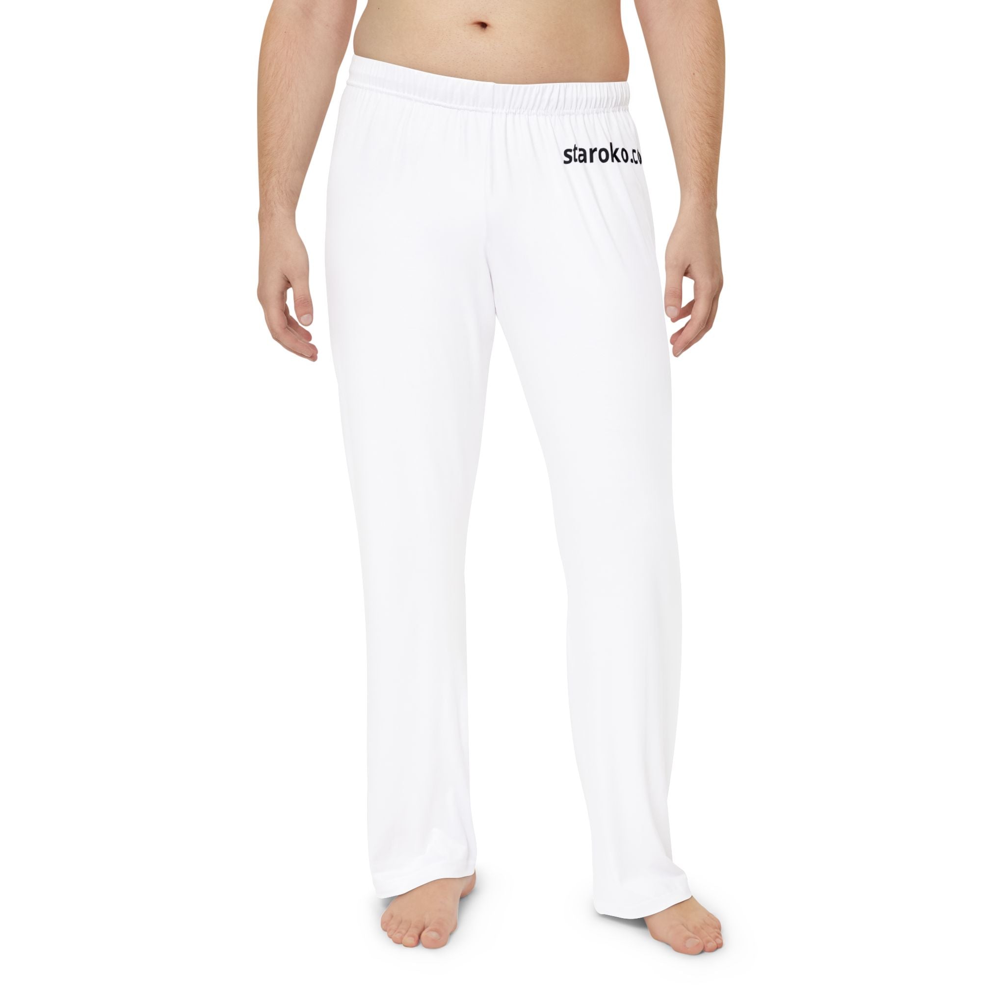Men's White Pajama Pants — Lightweight Lounge Sleepwear