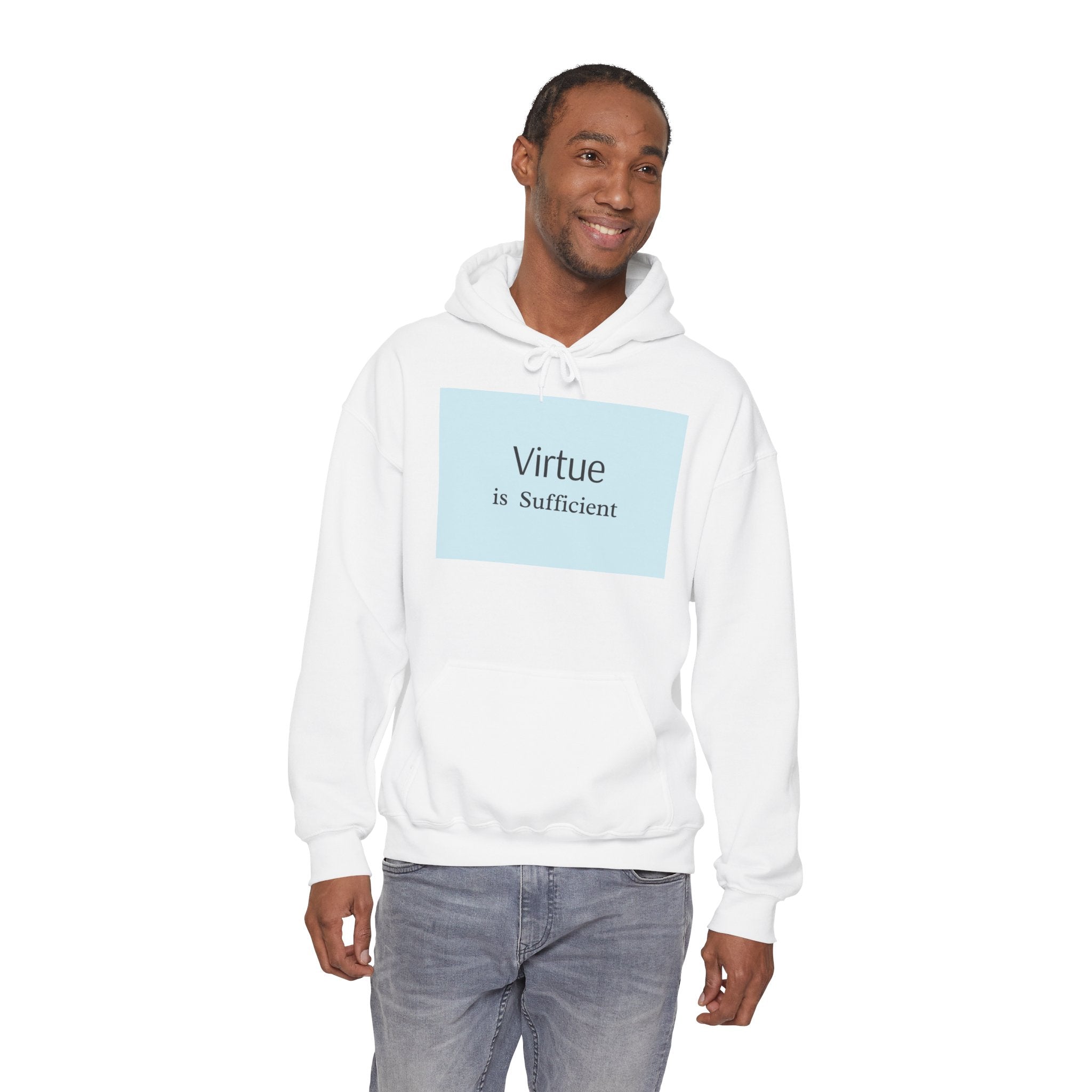 Virtue Is Sufficient Hoodie — Minimalist Inspirational Pullover