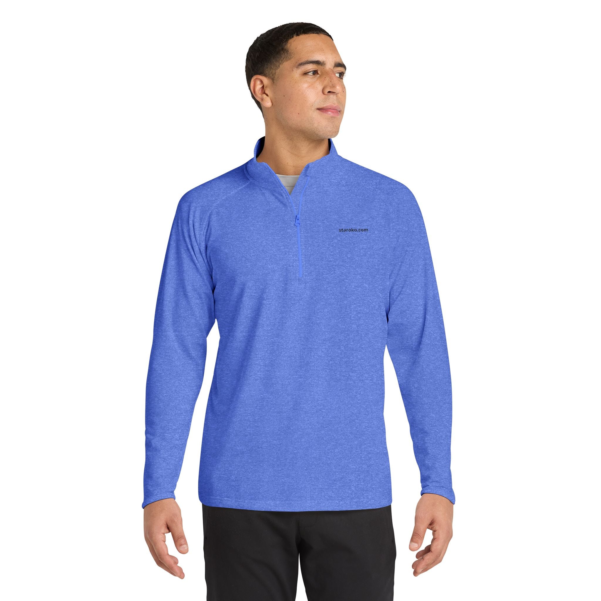Embroidered Men's Quarter-Zip Pullover — Lightweight Sport-Wick Performance