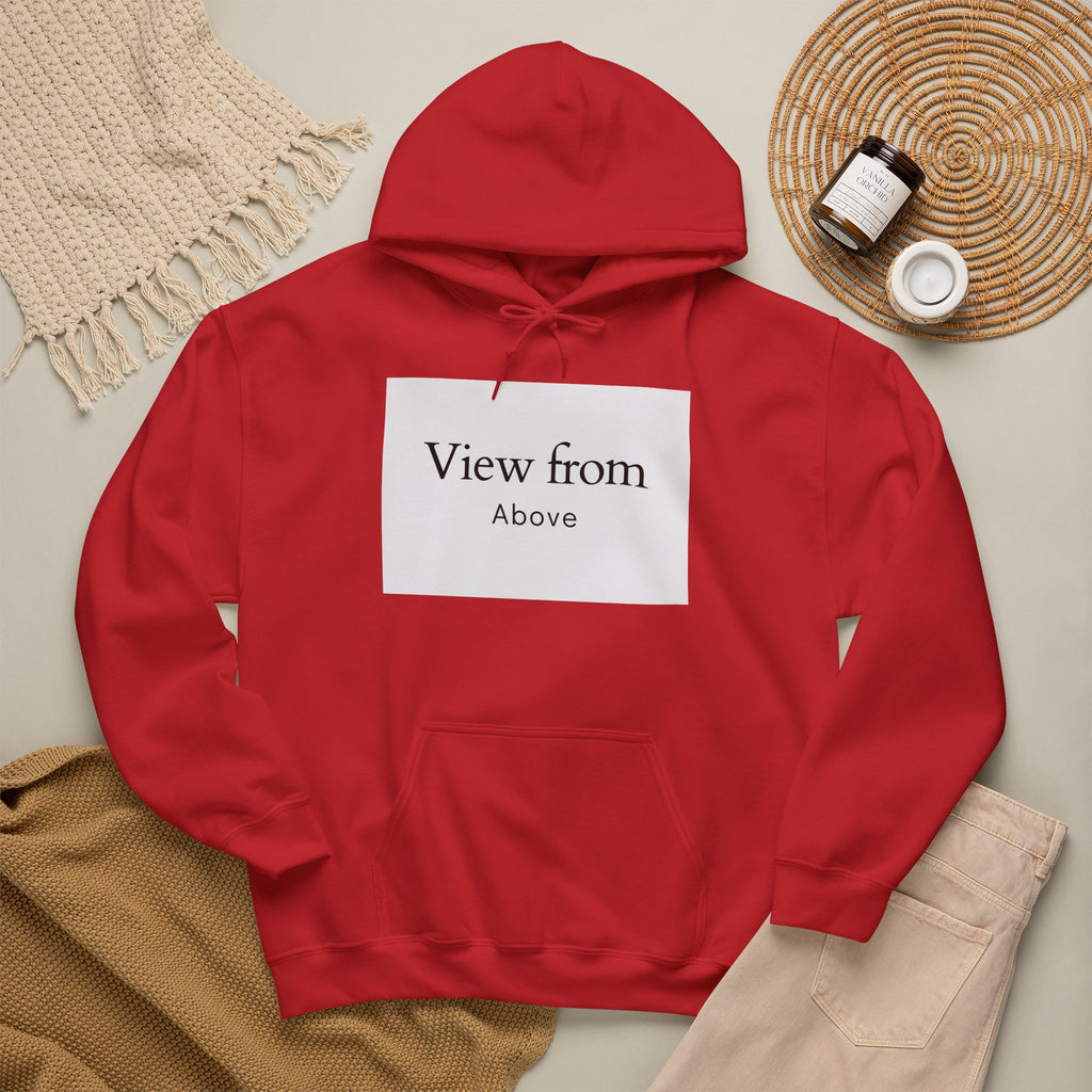 View From Above Hoodie - Minimal Text Graphic Pullover