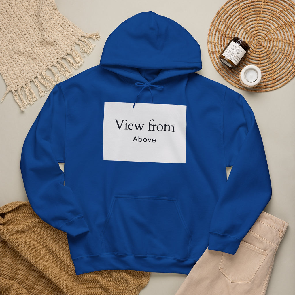 View From Above Hoodie - Minimal Text Graphic Pullover