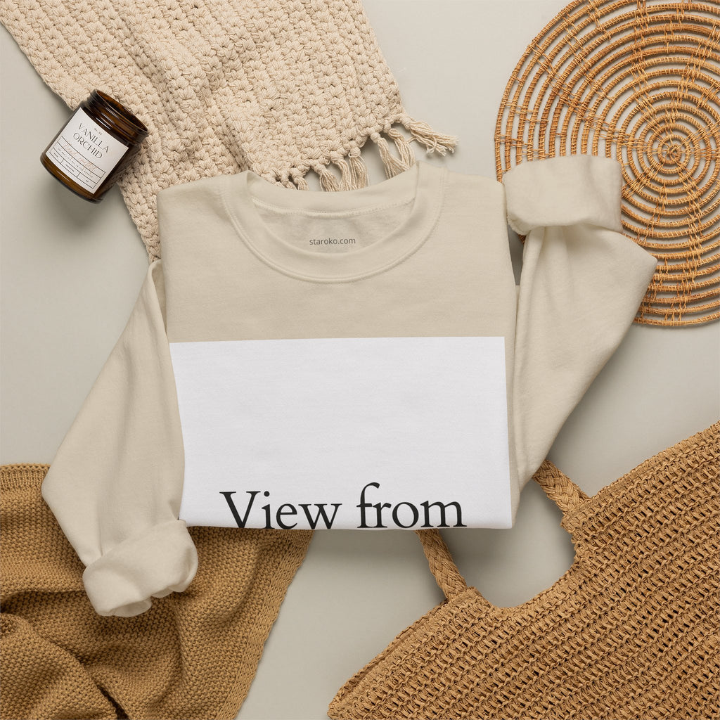 View From Above Crewneck Sweatshirt – Minimal Aesthetic Graphic Pullover