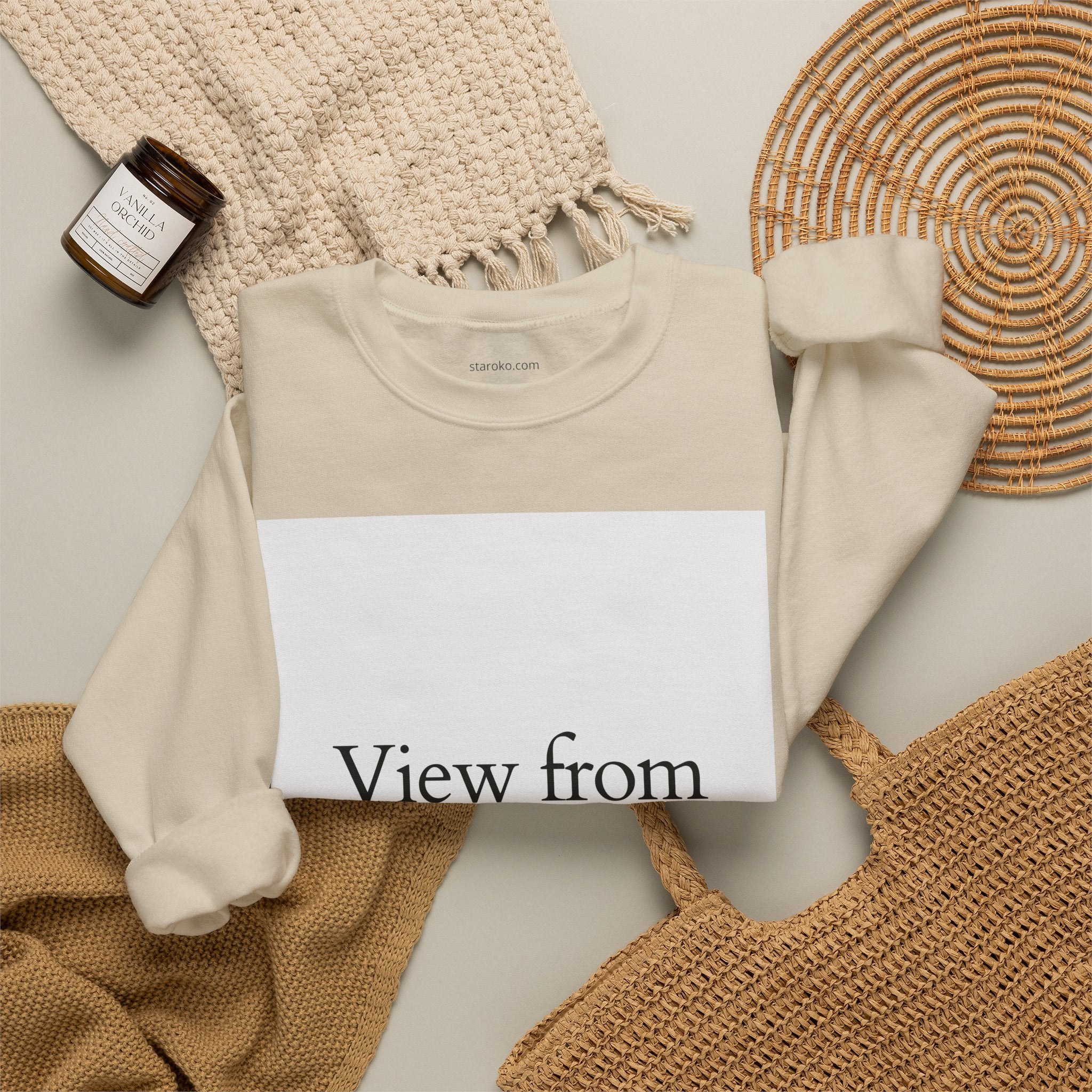 View From Above Crewneck Sweatshirt – Minimal Aesthetic Graphic Pullover