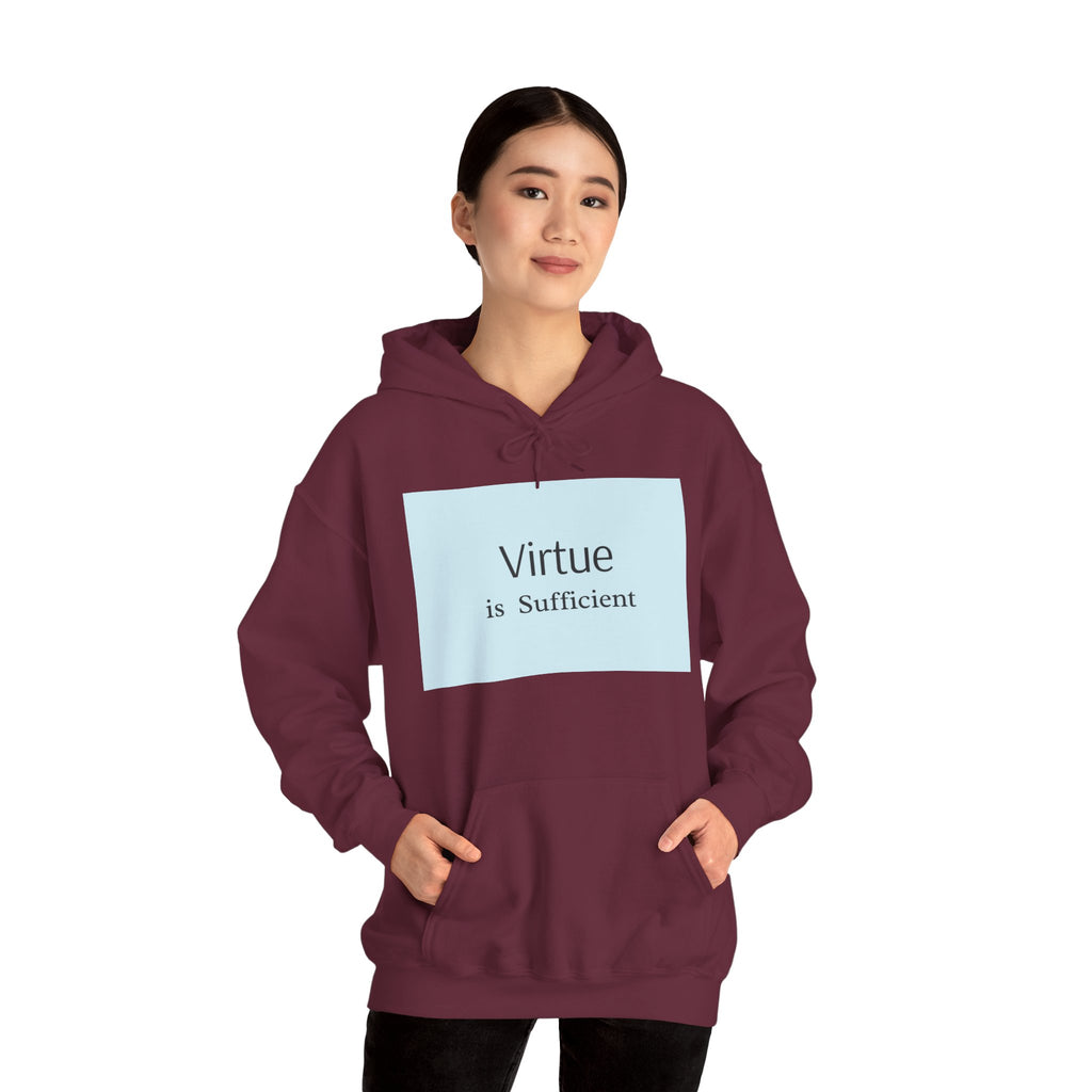 Virtue Is Sufficient Hoodie — Minimalist Inspirational Pullover