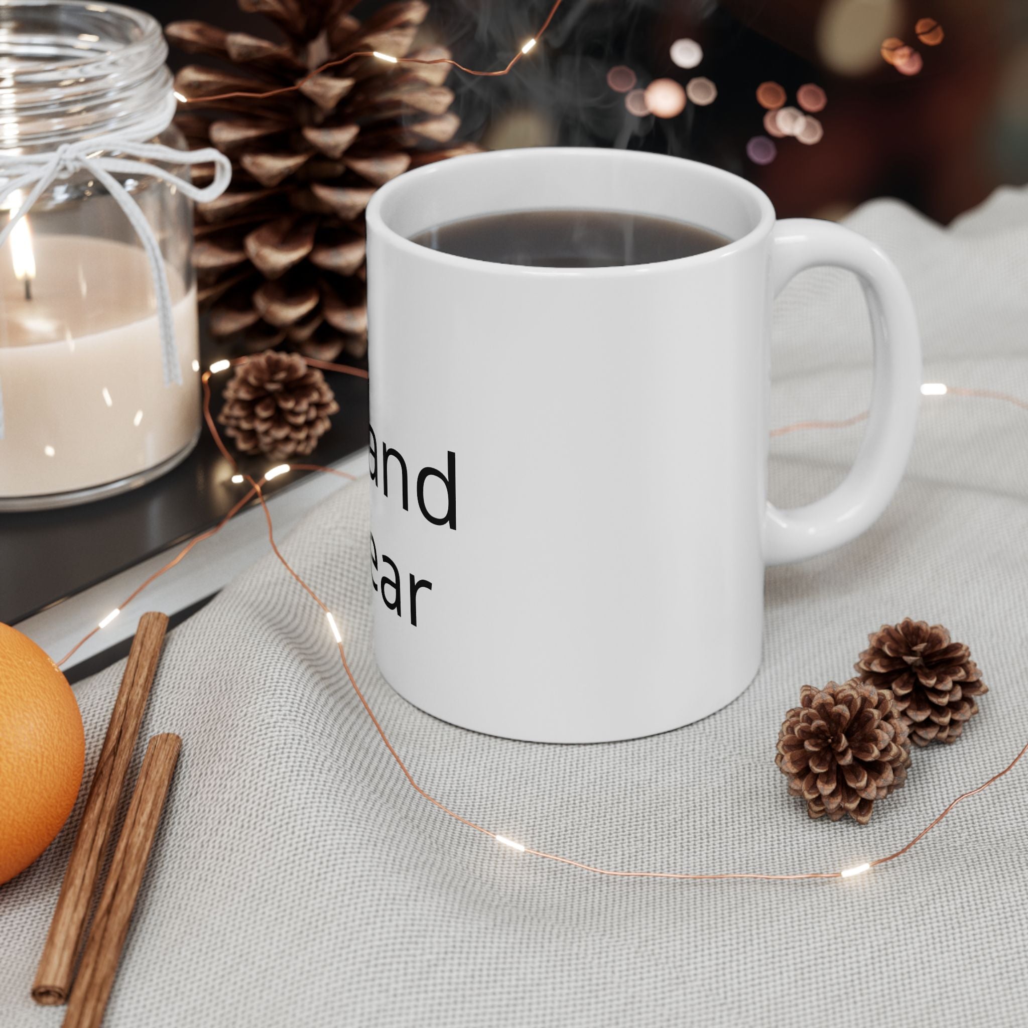 Bear and Forbear Ceramic Mug — Funny Pun Coffee Cup, Gift for Animal Lovers