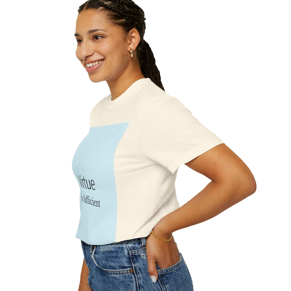 T-Shirt — "Virtue is Sufficient" Minimalist Inspirational Tee