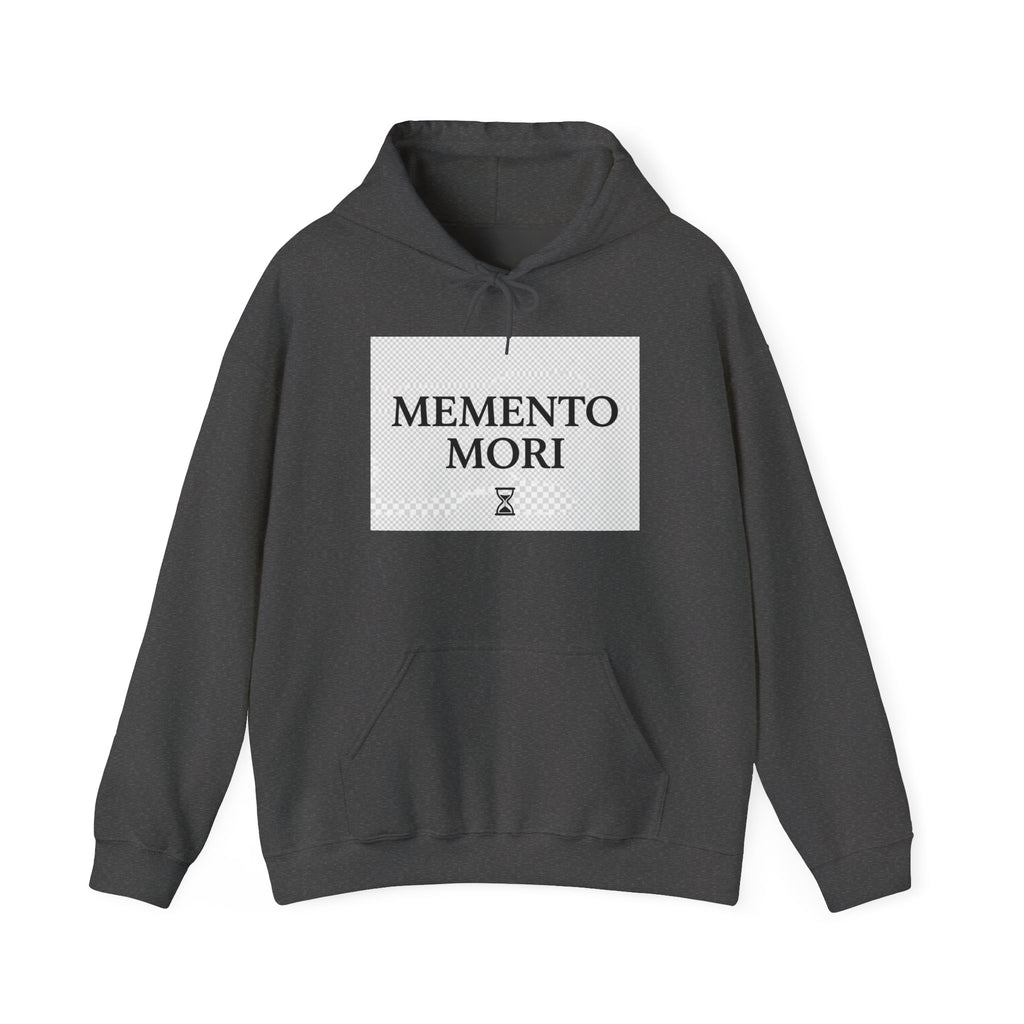 Memento Mori Hoodie — Minimal Hourglass Death-Reminder Pullover