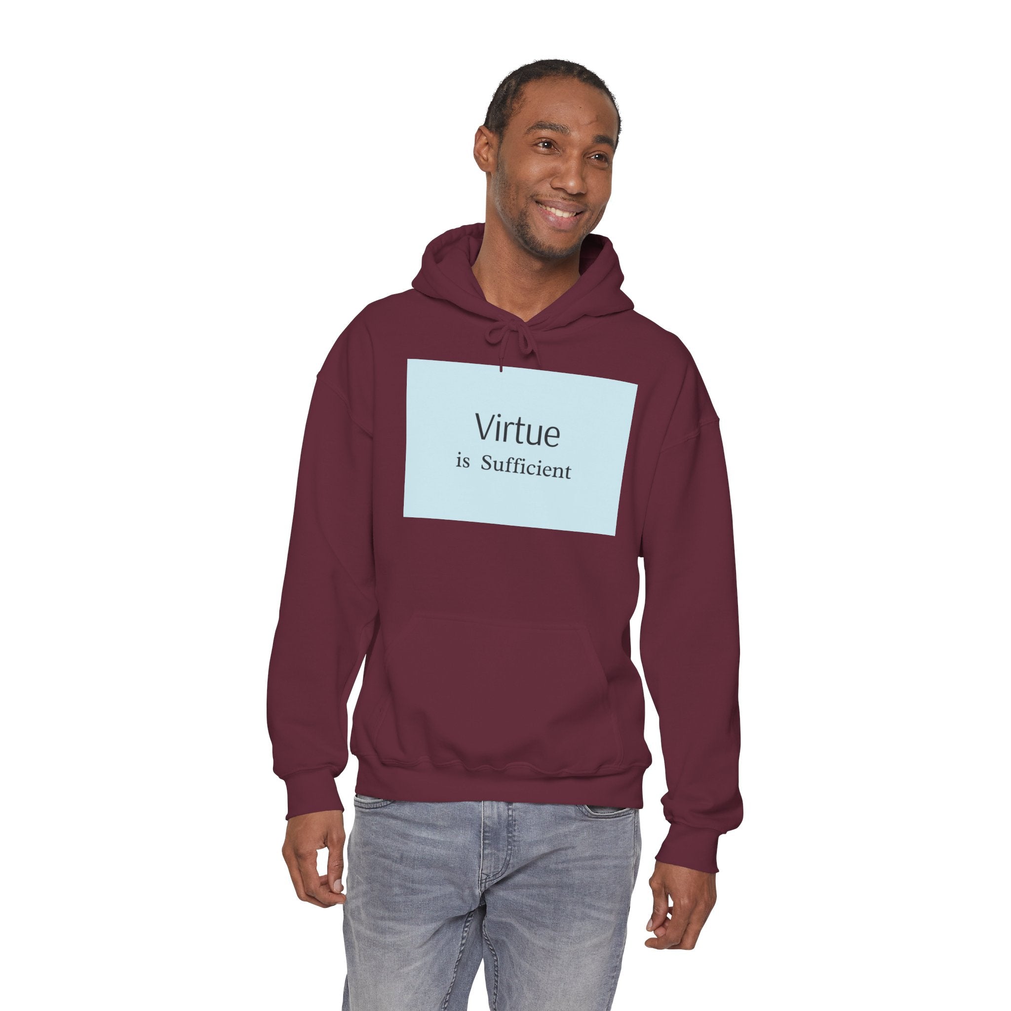 Virtue Is Sufficient Hoodie — Minimalist Inspirational Pullover