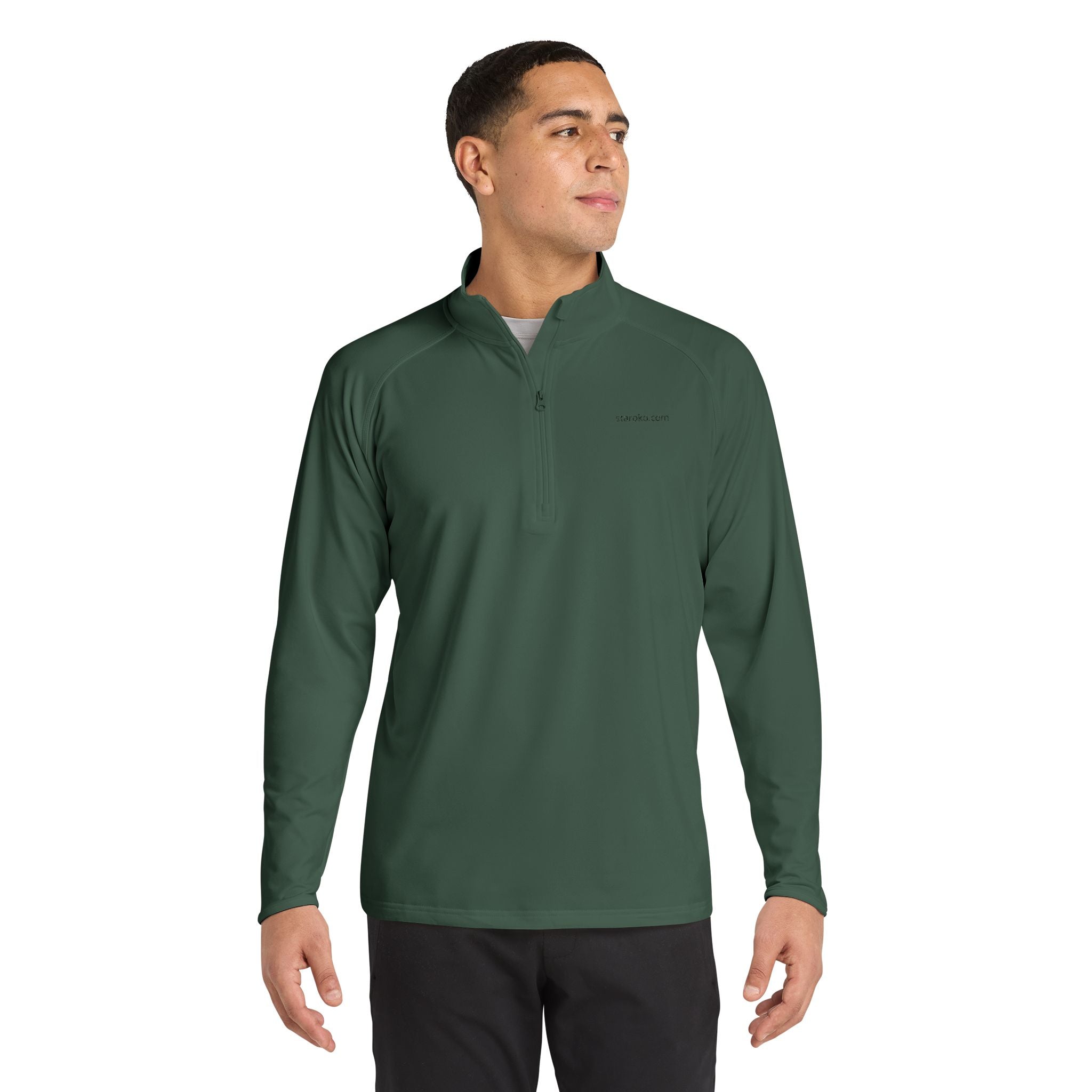 Embroidered Men's Quarter-Zip Pullover — Lightweight Sport-Wick Performance