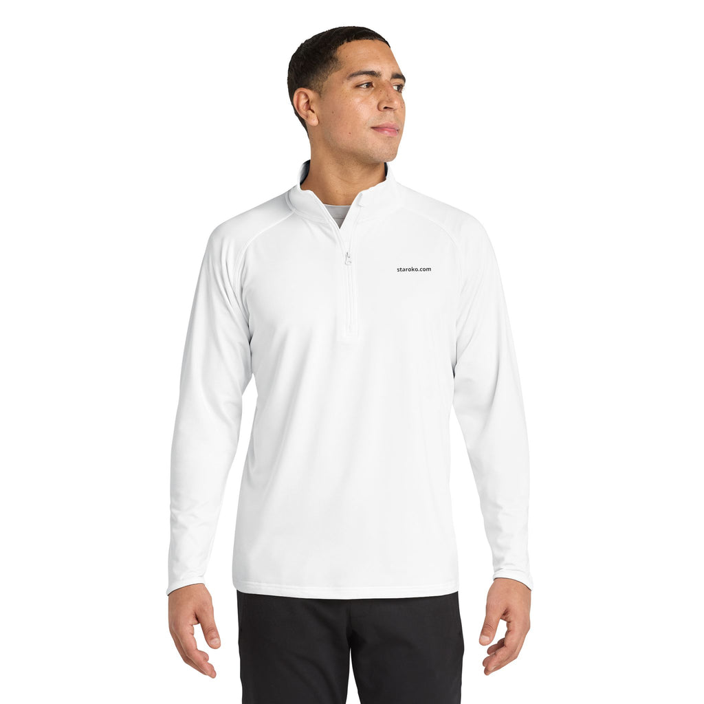 Embroidered Men's Quarter-Zip Pullover — Lightweight Sport-Wick Performance