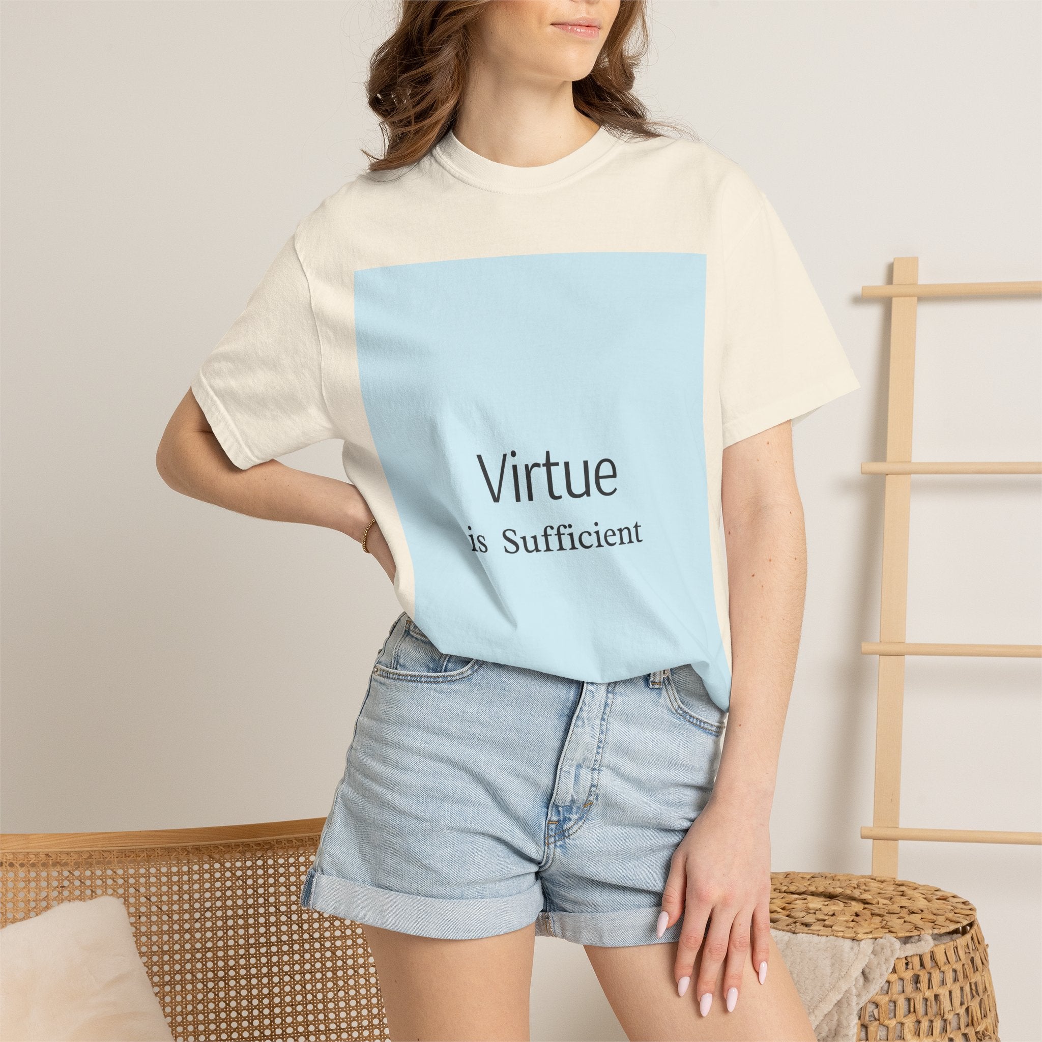 T-Shirt — "Virtue is Sufficient" Minimalist Inspirational Tee