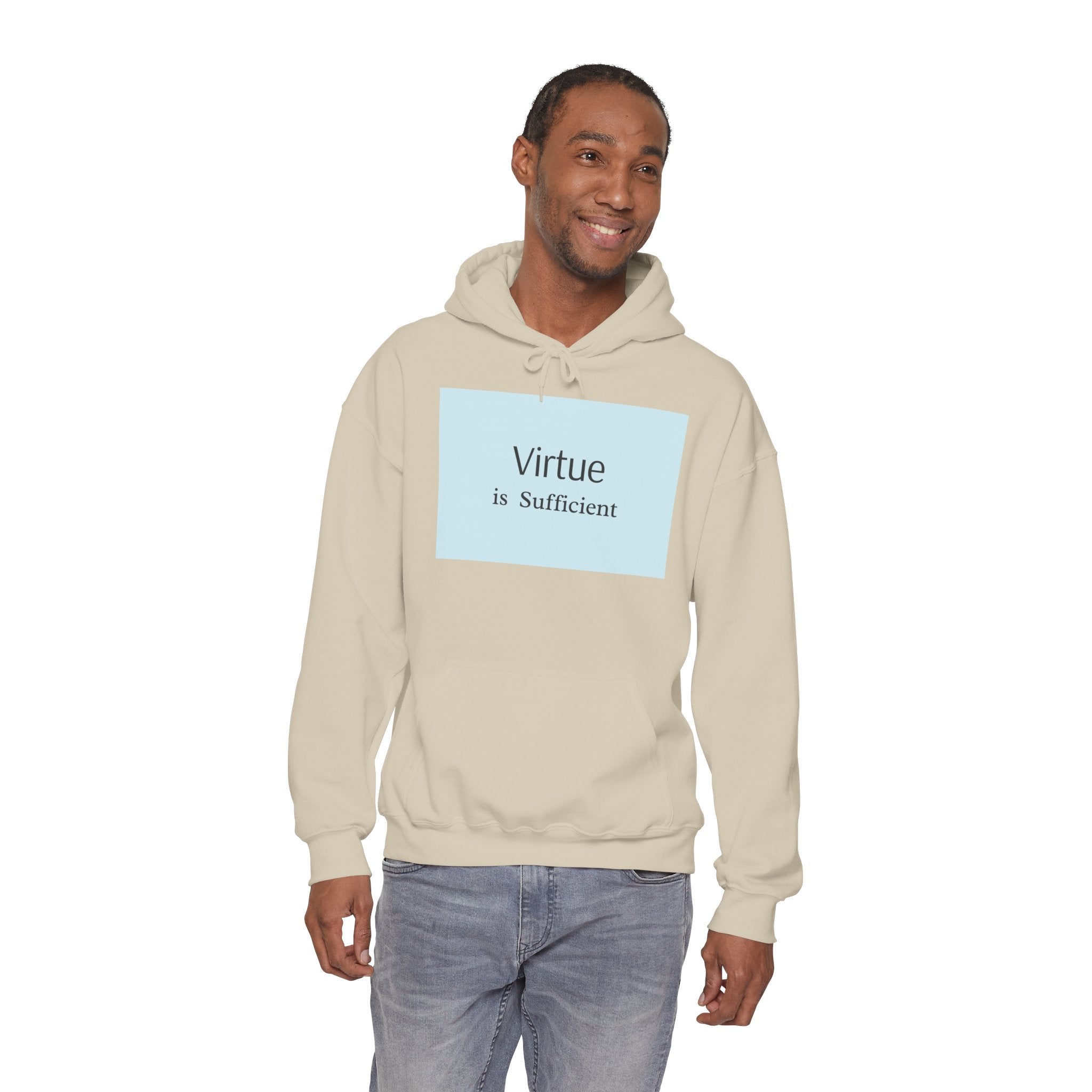 Virtue Is Sufficient Hoodie — Minimalist Inspirational Pullover