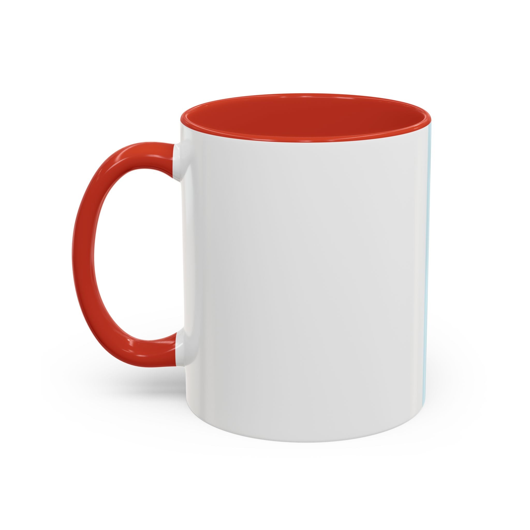 Virtue Is Sufficient Accent Coffee Mug — Inspirational Light Blue Ceramic