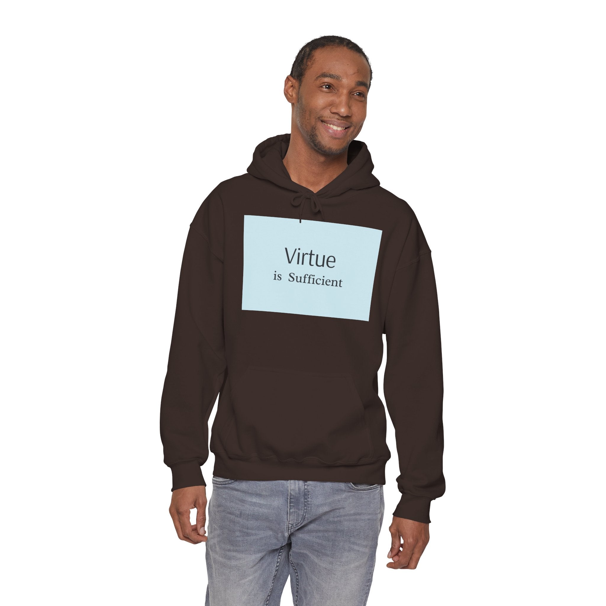Virtue Is Sufficient Hoodie — Minimalist Inspirational Pullover