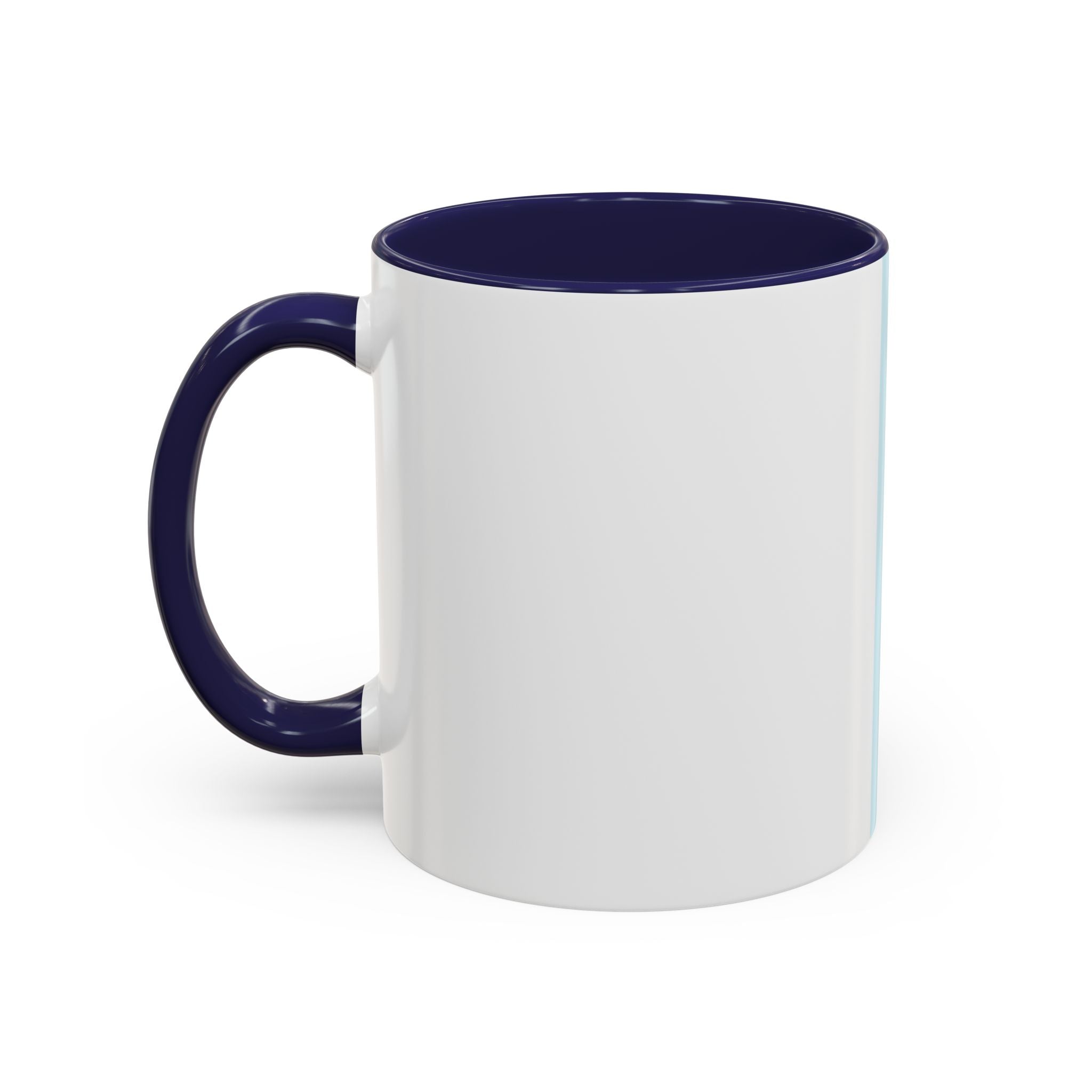 Virtue Is Sufficient Accent Coffee Mug — Inspirational Light Blue Ceramic