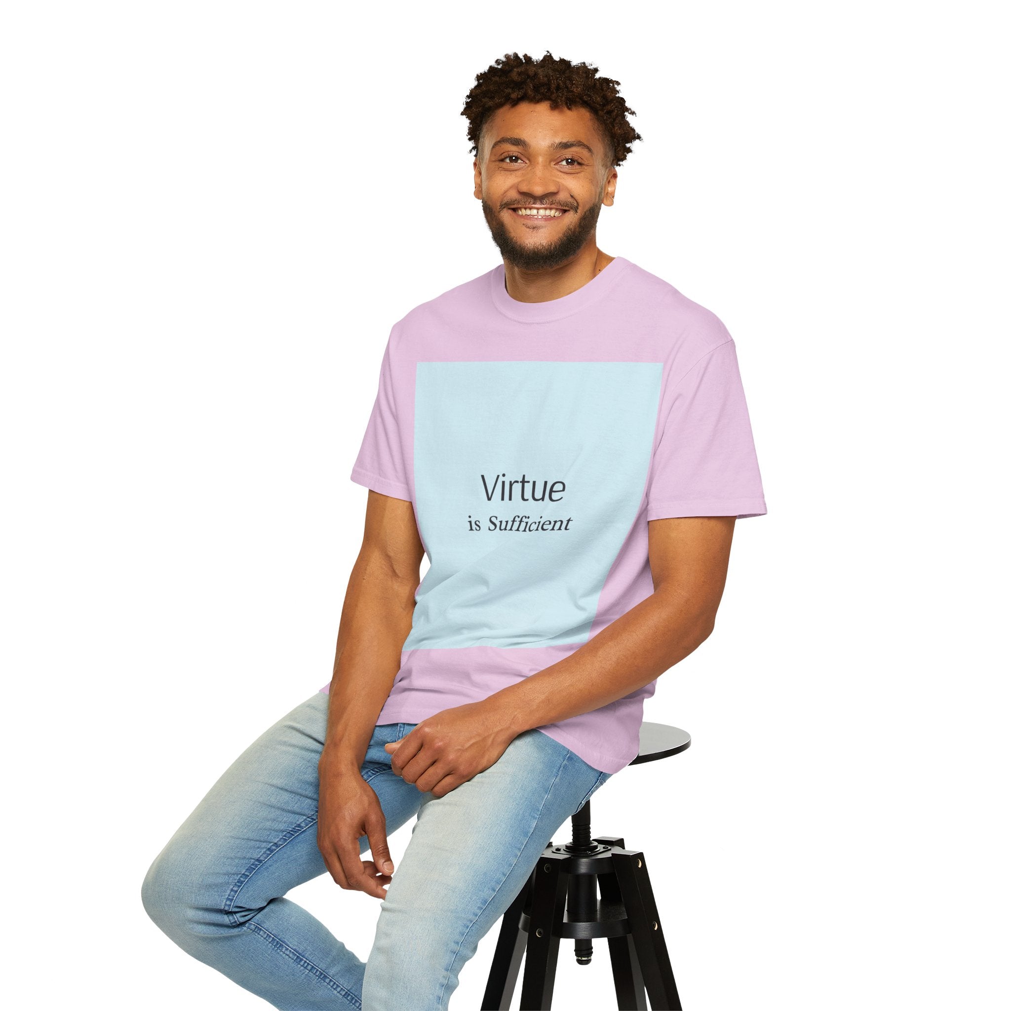 T-Shirt — "Virtue is Sufficient" Minimalist Inspirational Tee