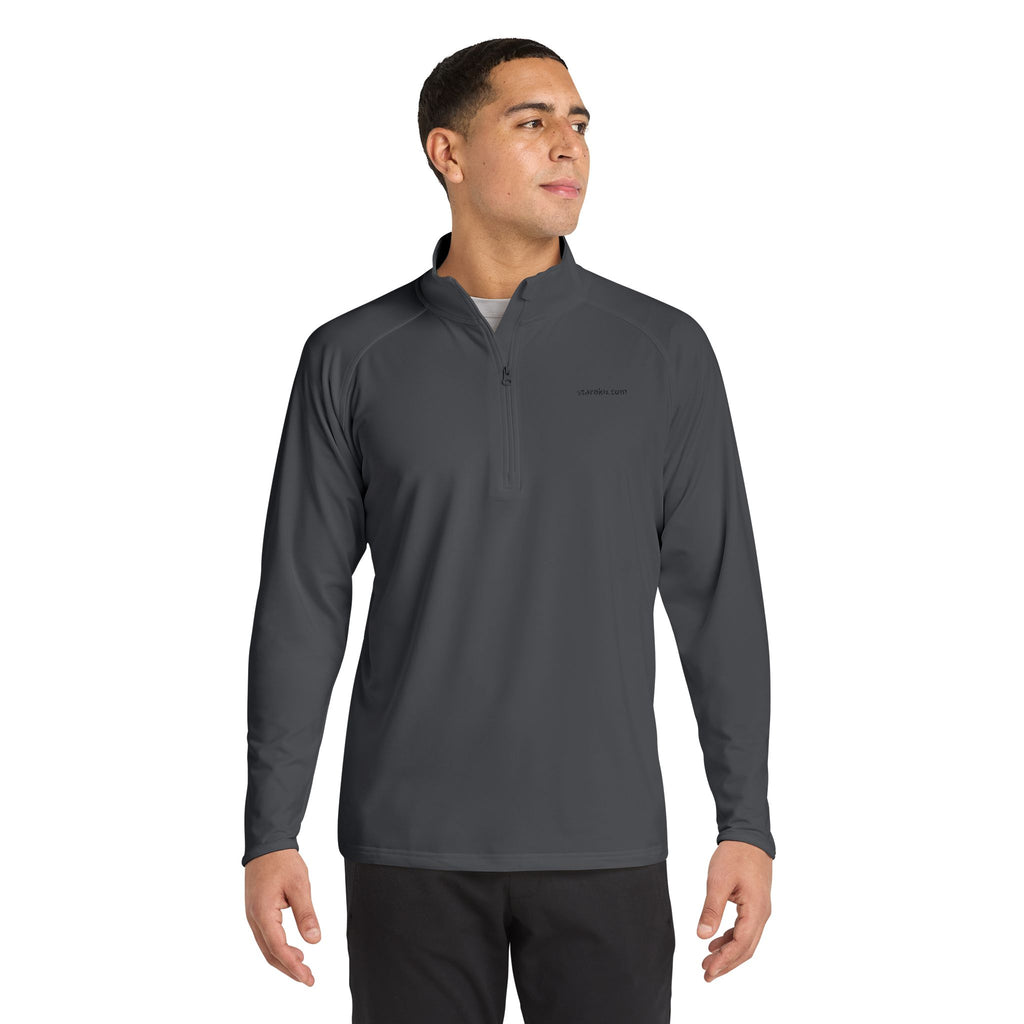 Embroidered Men's Quarter-Zip Pullover — Lightweight Sport-Wick Performance