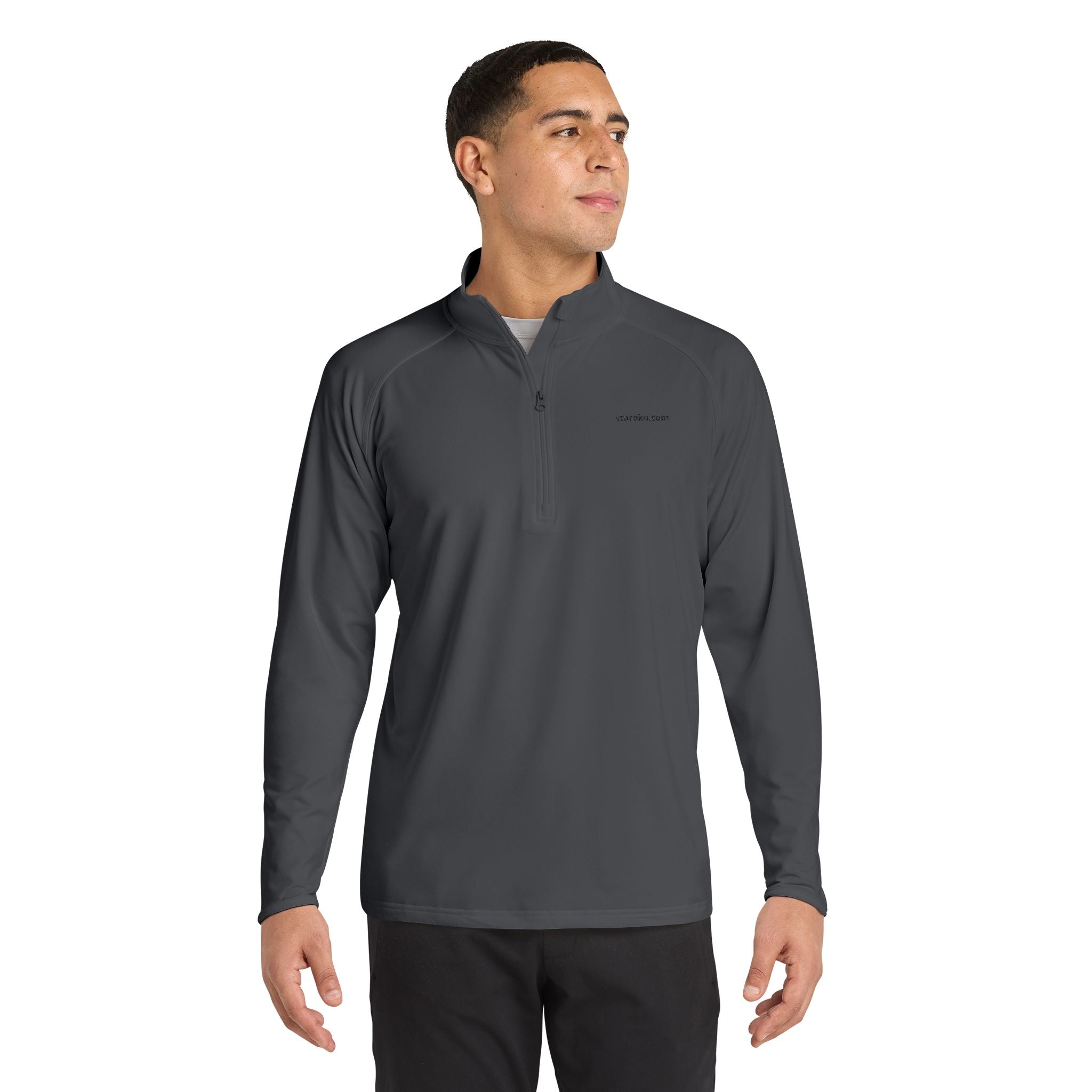 Embroidered Men's Quarter-Zip Pullover — Lightweight Sport-Wick Performance