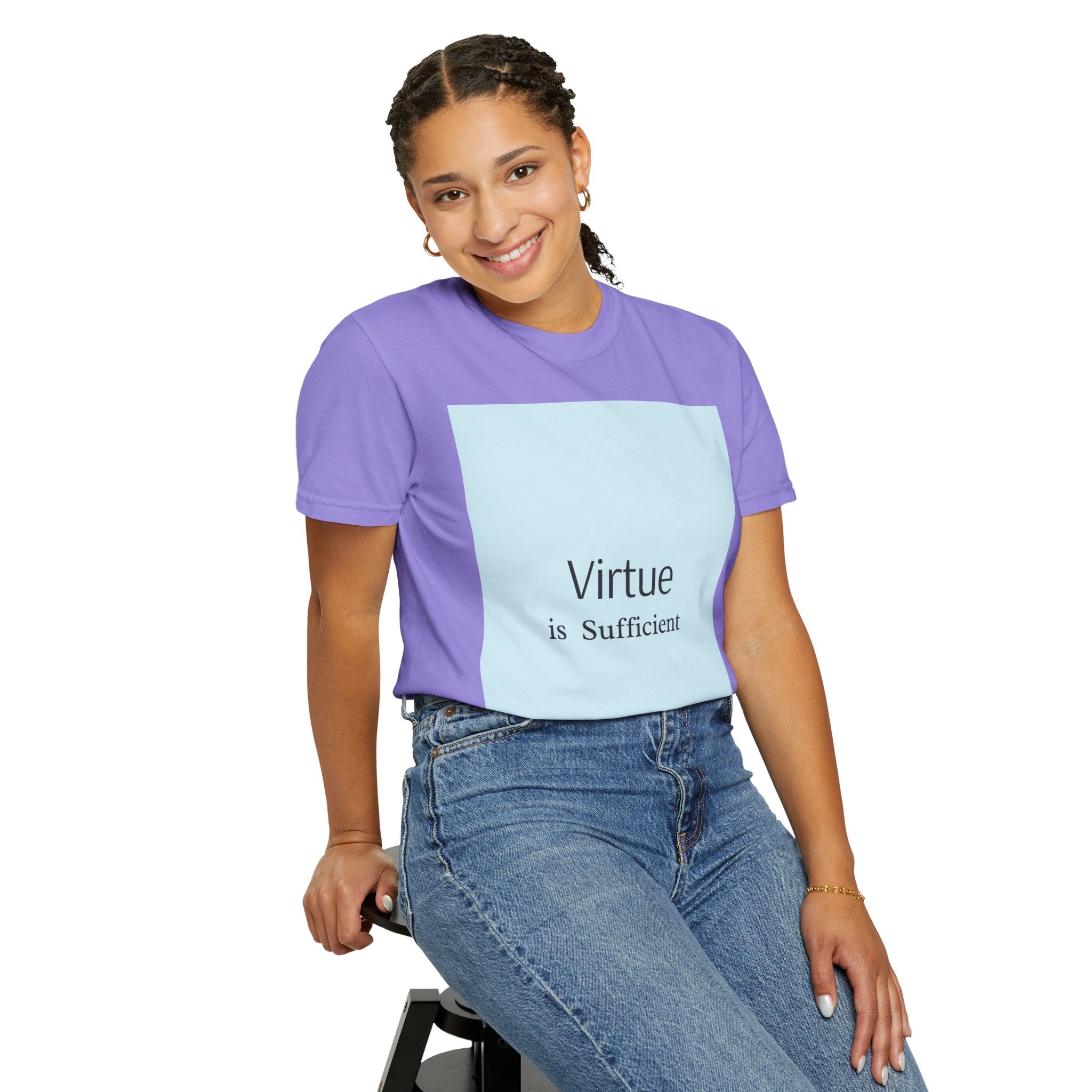 T-Shirt — "Virtue is Sufficient" Minimalist Inspirational Tee