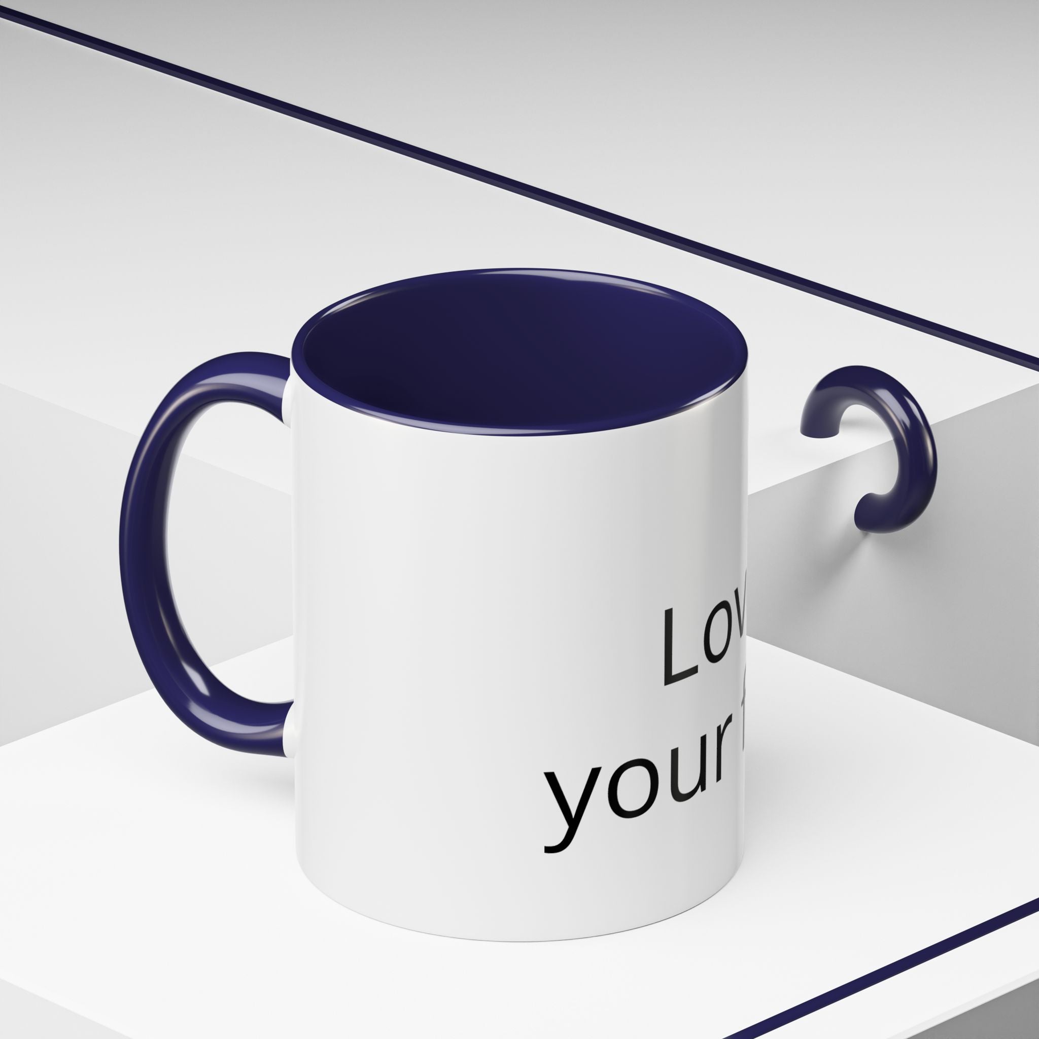 Accent Coffee Mug — "Love Your Fate" Inspirational Ceramic Mug (11/15 oz)