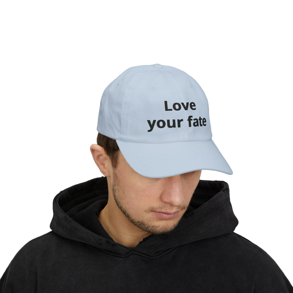 Love Your Fate Dad Cap – Minimal Embroidered White Baseball Hat