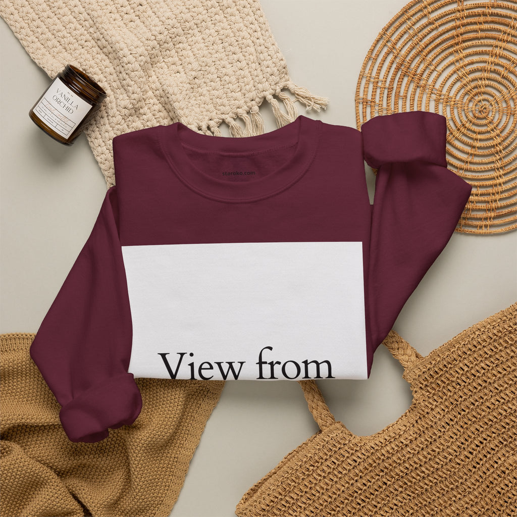 View From Above Crewneck Sweatshirt – Minimal Aesthetic Graphic Pullover
