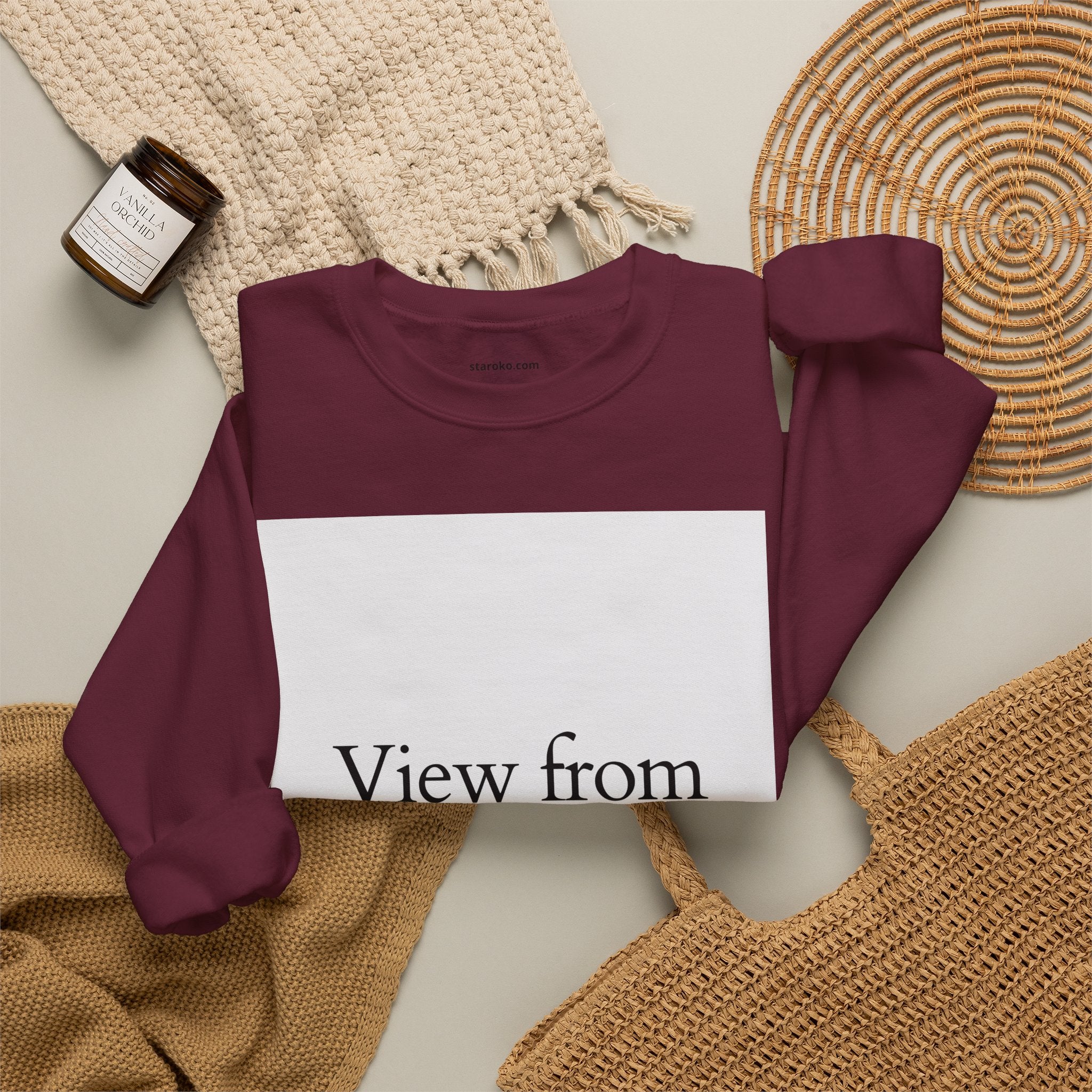 View From Above Crewneck Sweatshirt – Minimal Aesthetic Graphic Pullover