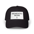 Memento Mori Dad Cap — Minimalist White Embroidered Baseball Hat