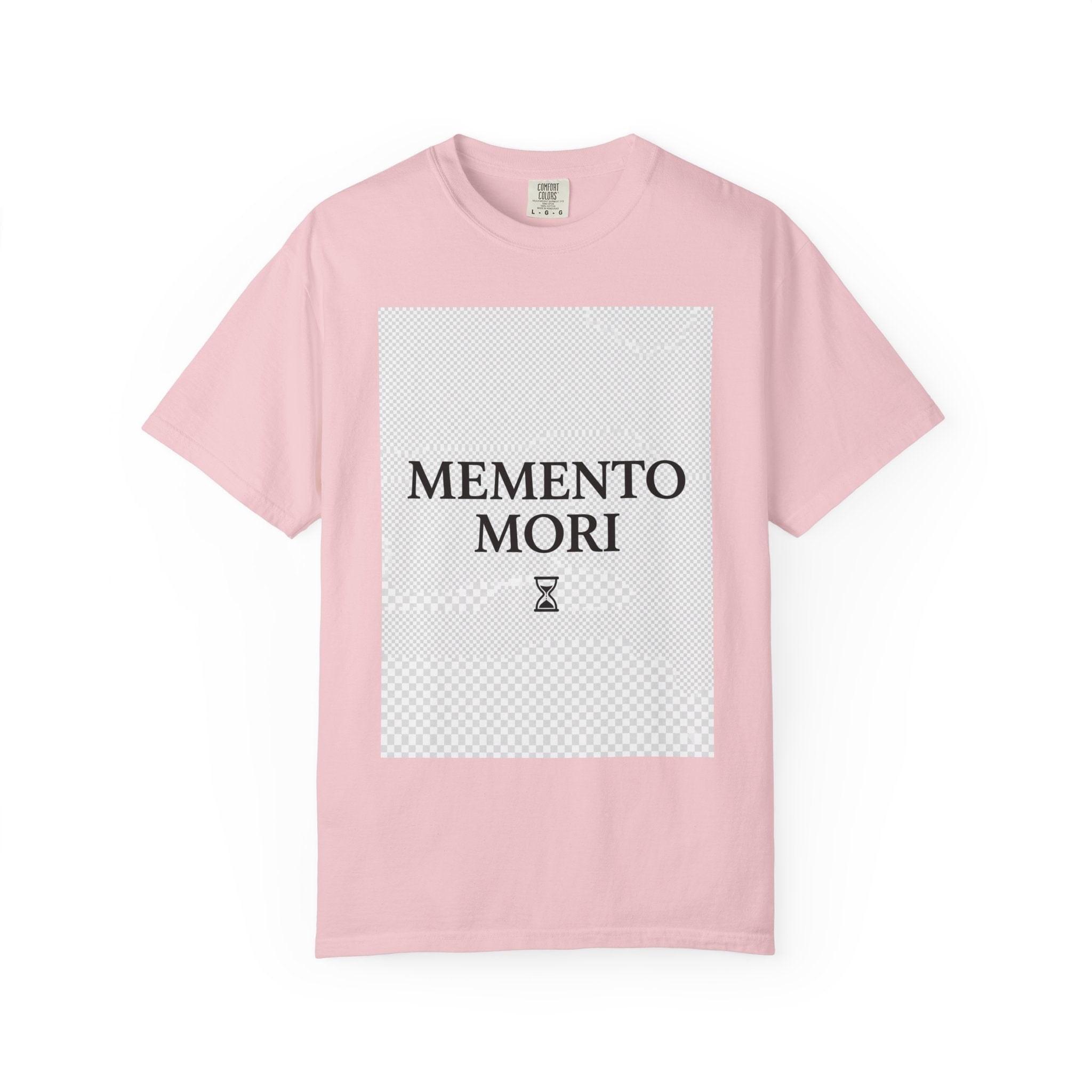 Memento Mori T-Shirt — Minimalist Hourglass Graphic Tee