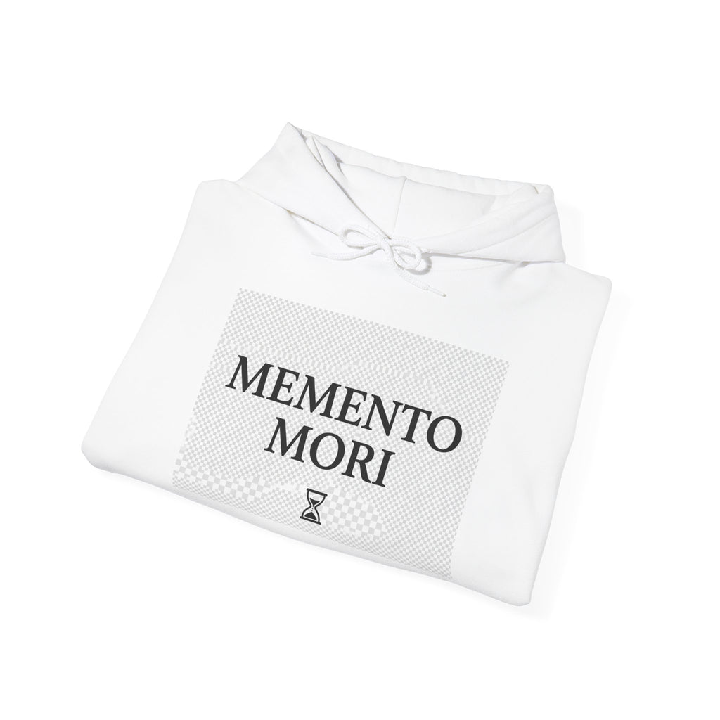 Memento Mori Hoodie — Minimal Hourglass Death-Reminder Pullover