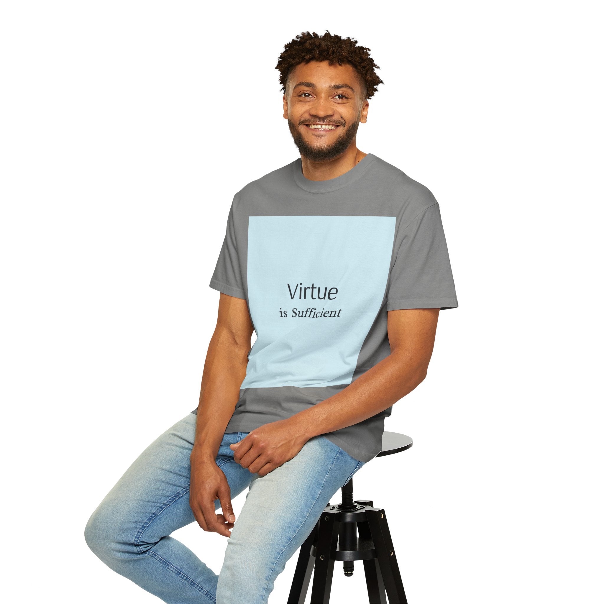 T-Shirt — "Virtue is Sufficient" Minimalist Inspirational Tee