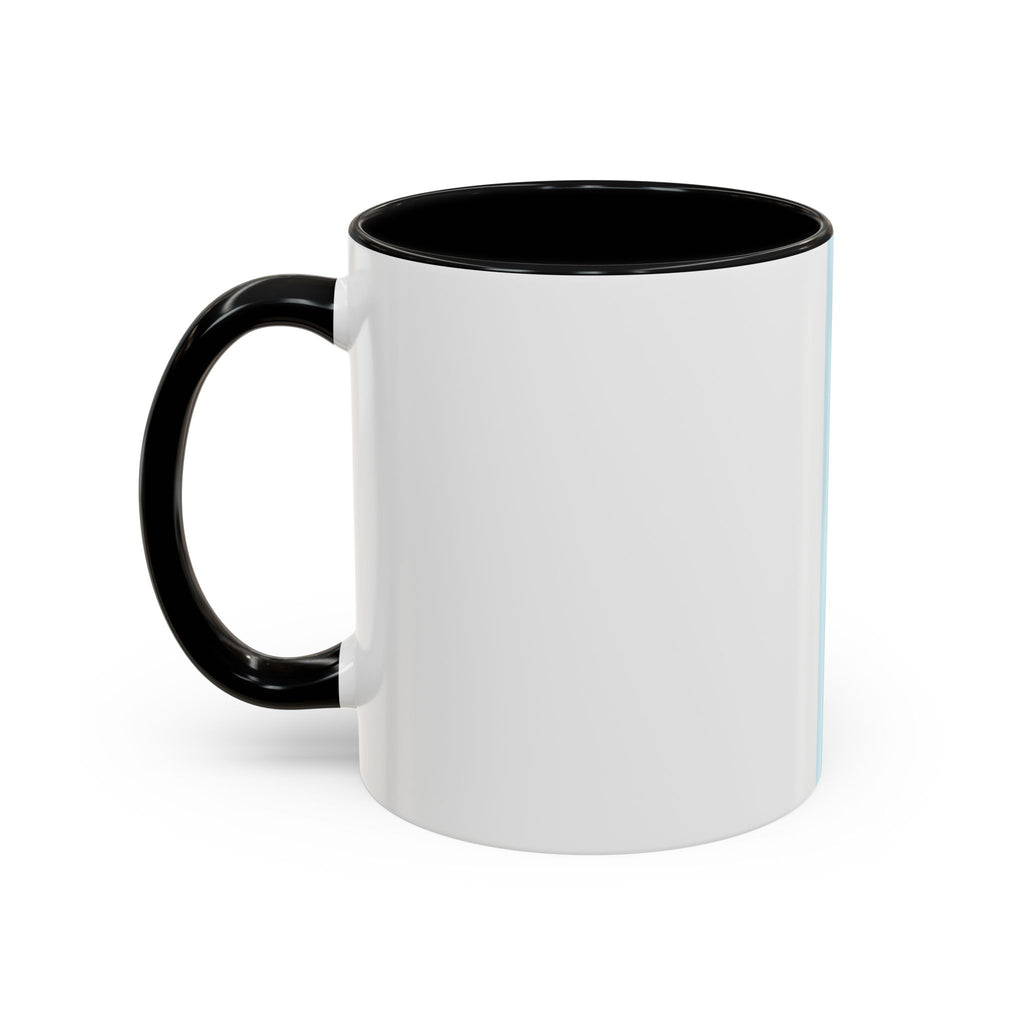 Virtue Is Sufficient Accent Coffee Mug — Inspirational Light Blue Ceramic
