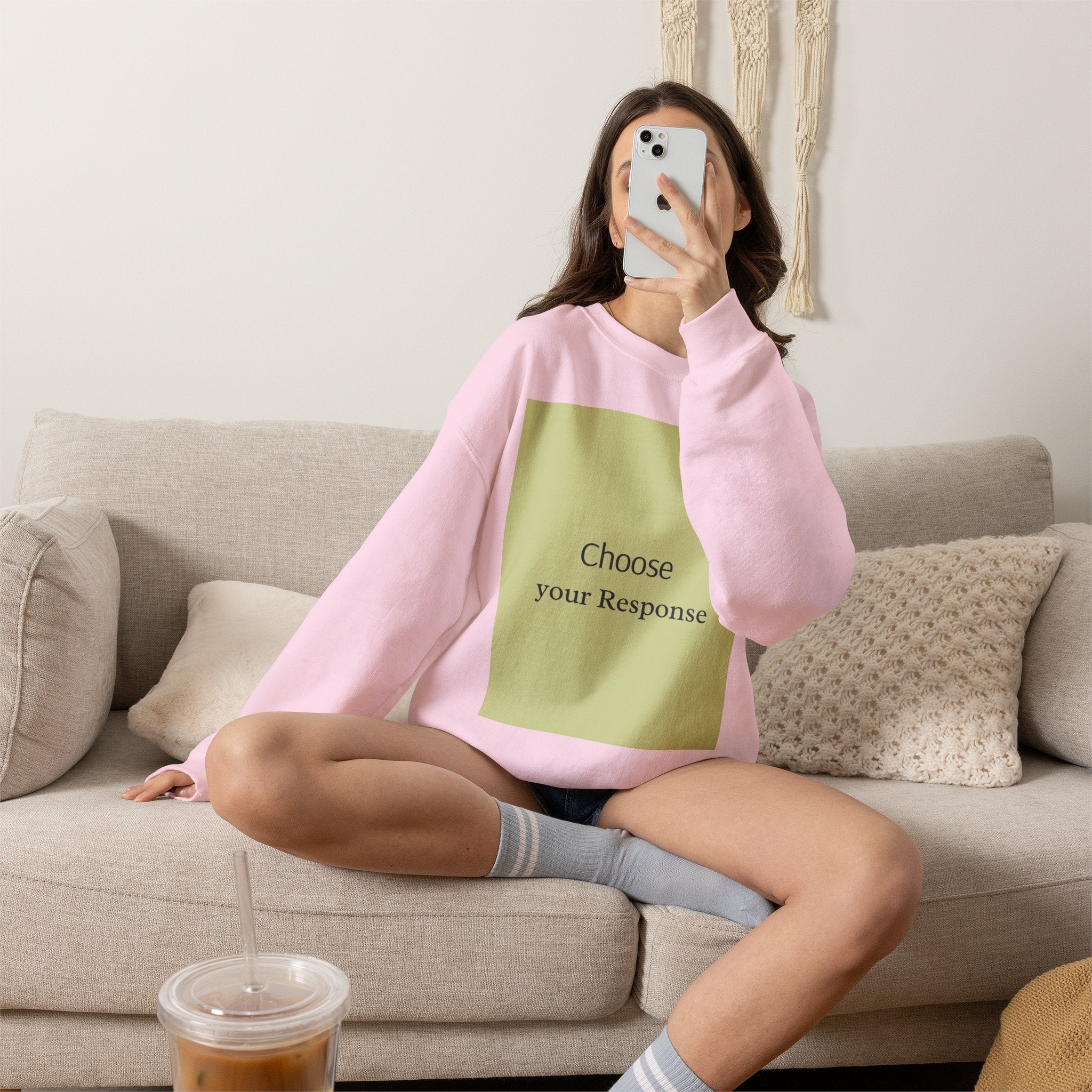 Crewneck Sweatshirt — 'Choose Your Response' Minimalist Motivational Pullover