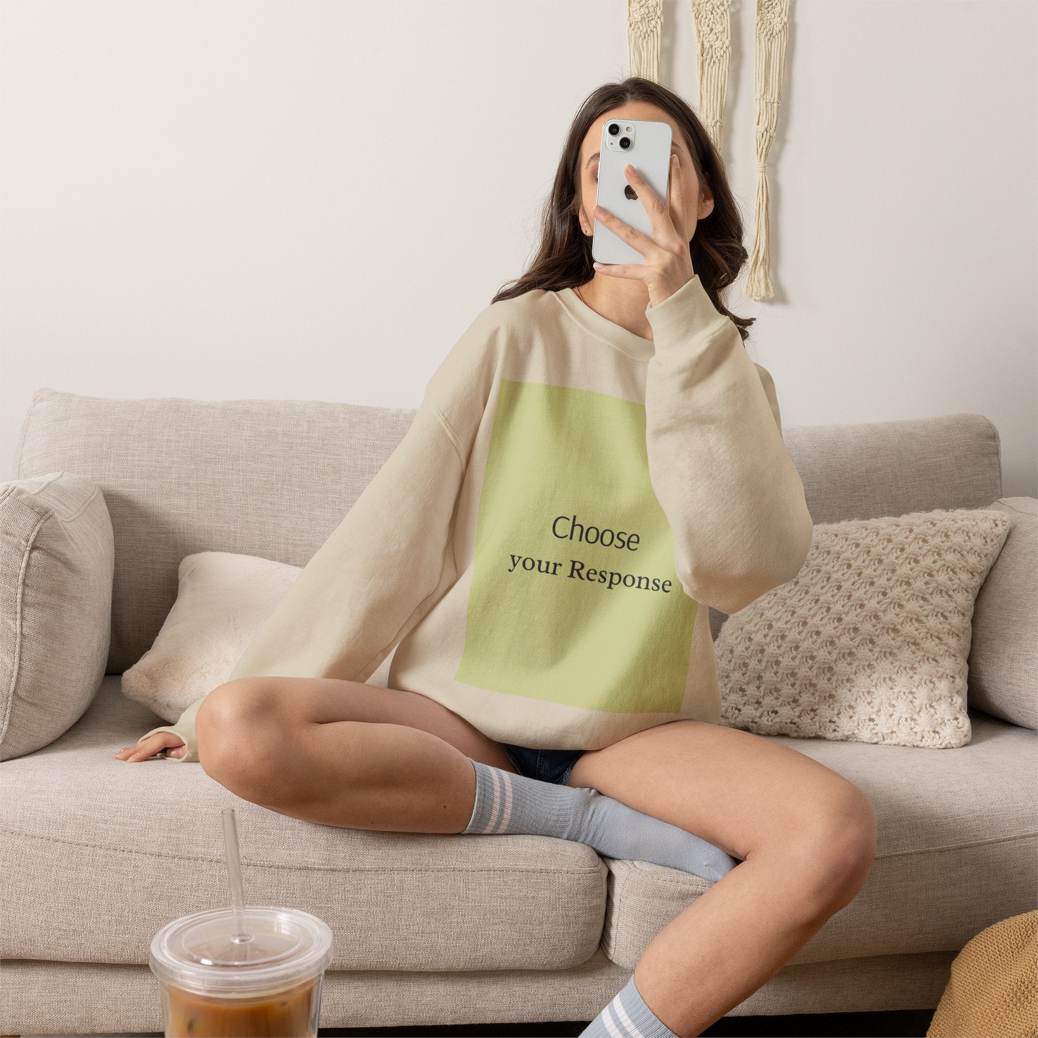 Crewneck Sweatshirt — 'Choose Your Response' Minimalist Motivational Pullover