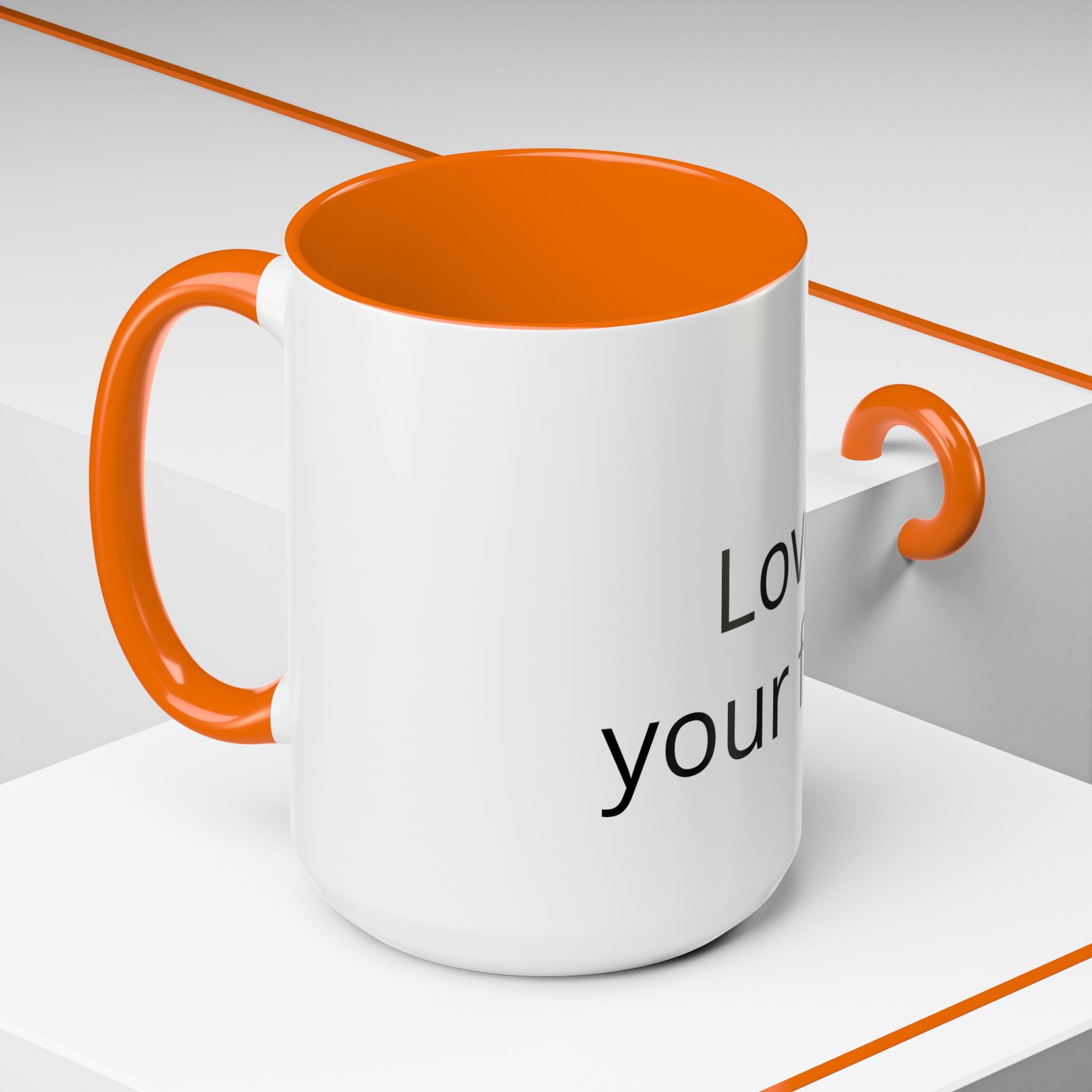 Accent Coffee Mug — "Love Your Fate" Inspirational Ceramic Mug (11/15 oz)