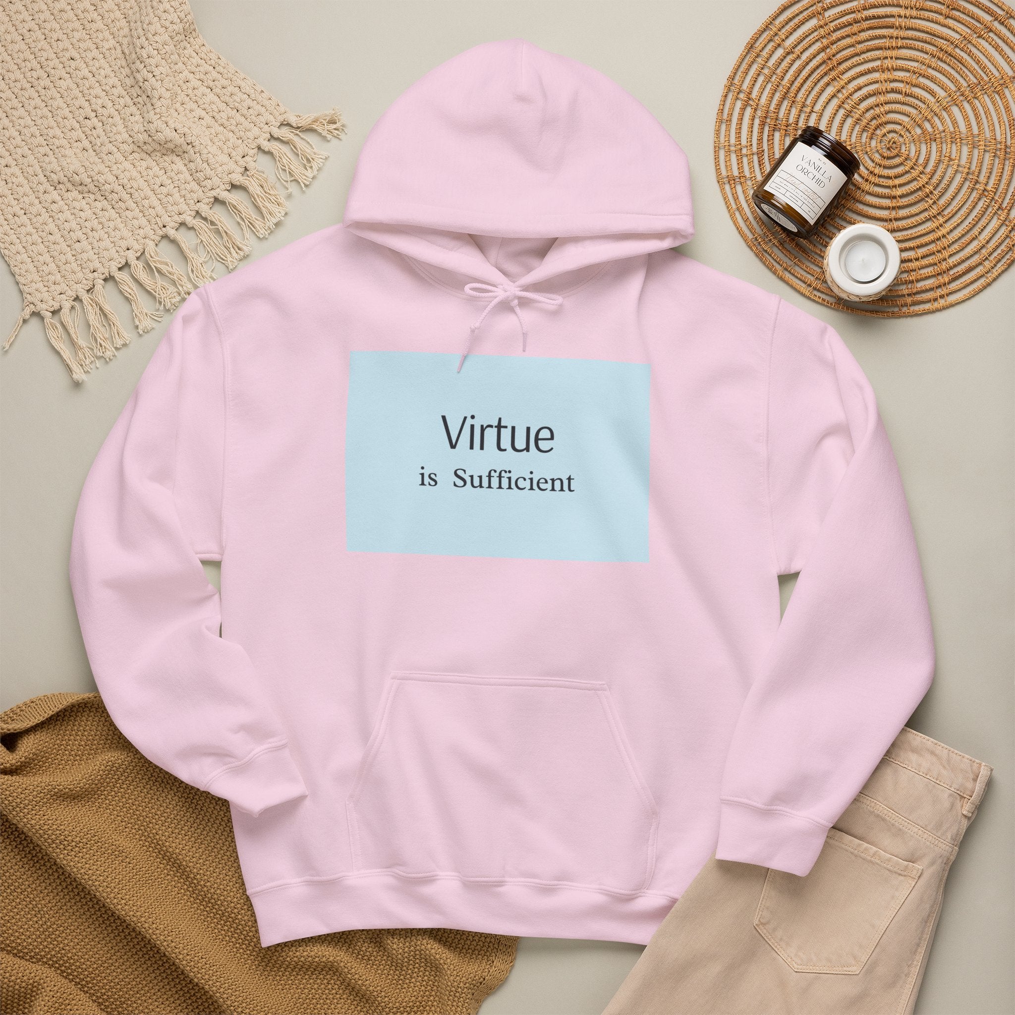Virtue Is Sufficient Hoodie — Minimalist Inspirational Pullover