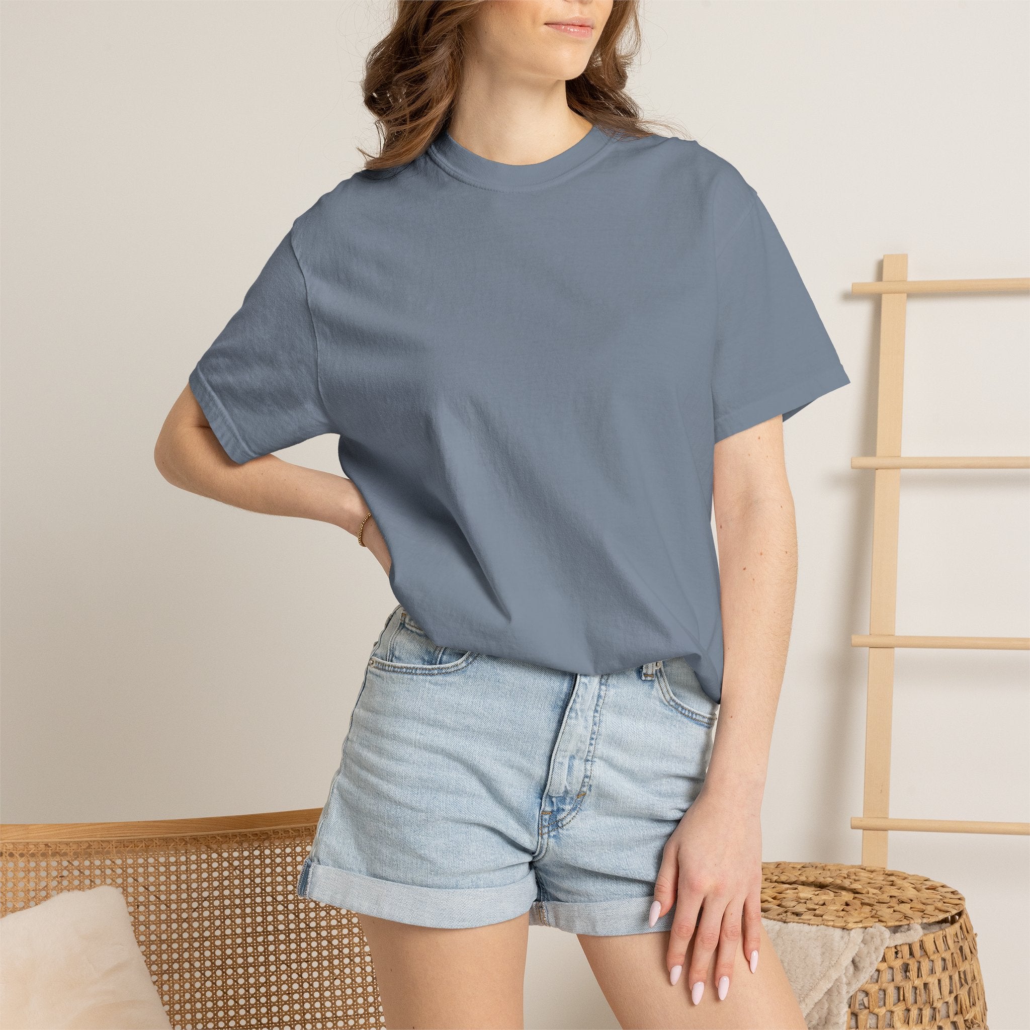 Classic Blank Garment-Dyed T-Shirt — Minimal Crew Tee