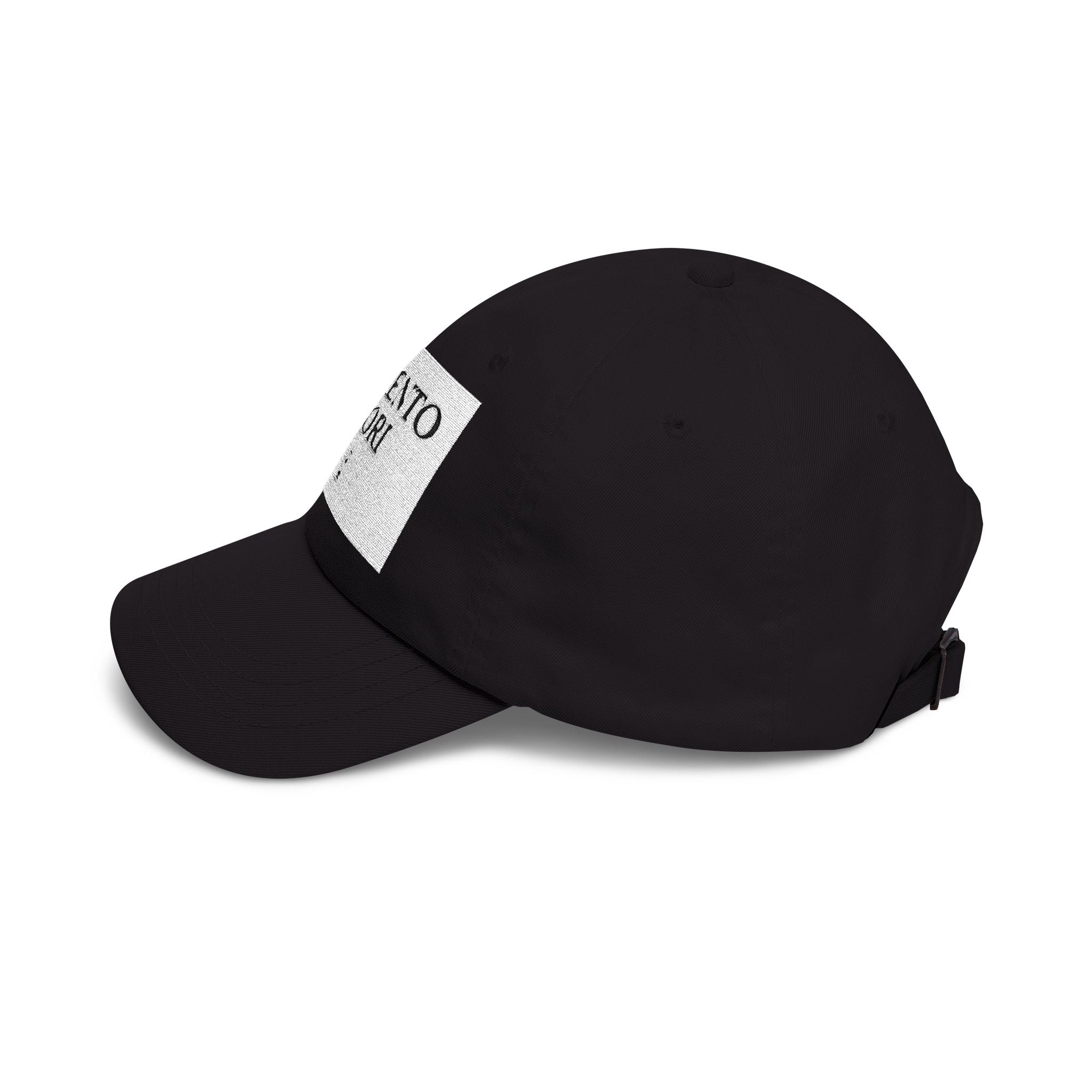 Memento Mori Dad Cap — Minimalist White Embroidered Baseball Hat
