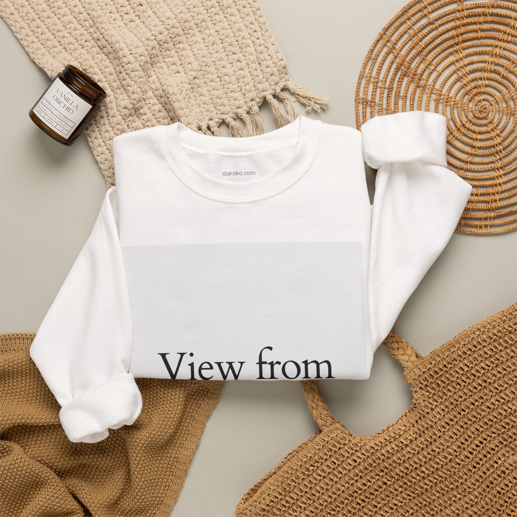 View From Above Crewneck Sweatshirt – Minimal Aesthetic Graphic Pullover