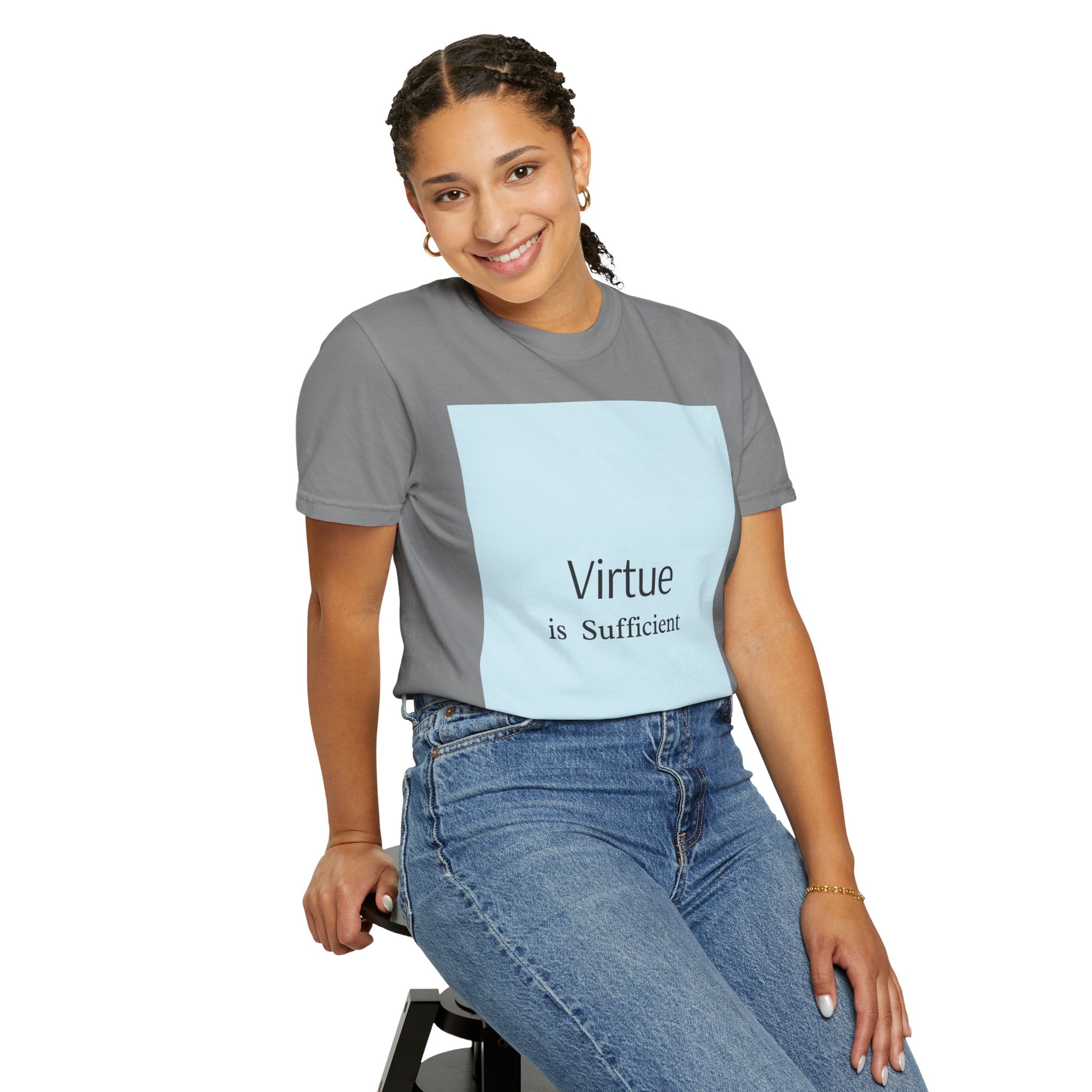T-Shirt — "Virtue is Sufficient" Minimalist Inspirational Tee