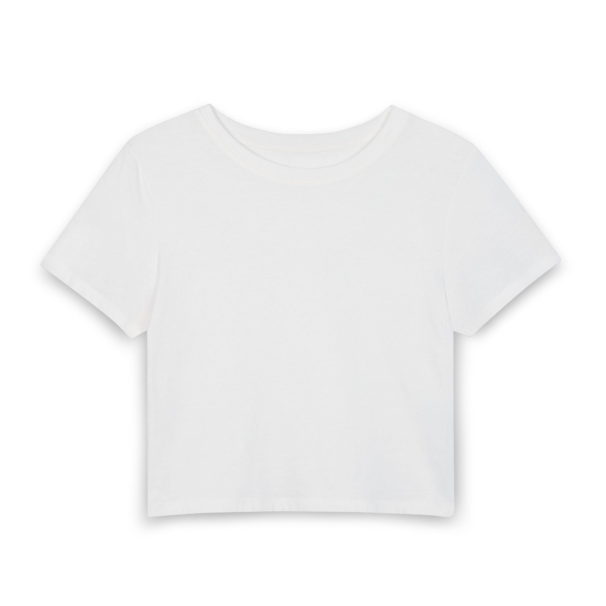 Minimalist 'Stay Calm' Women's Baby Tee — Cropped White Graphic Tee