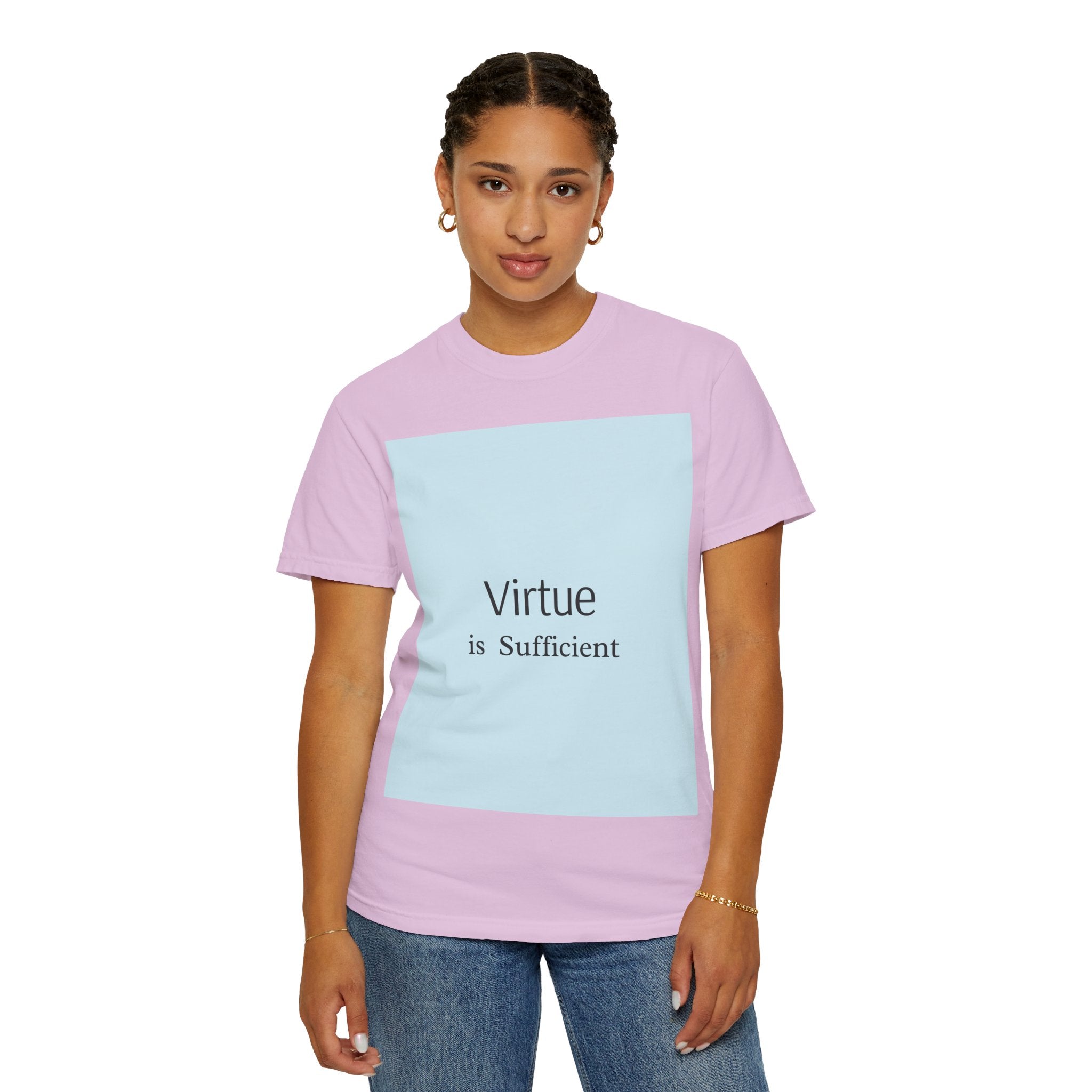 T-Shirt — "Virtue is Sufficient" Minimalist Inspirational Tee