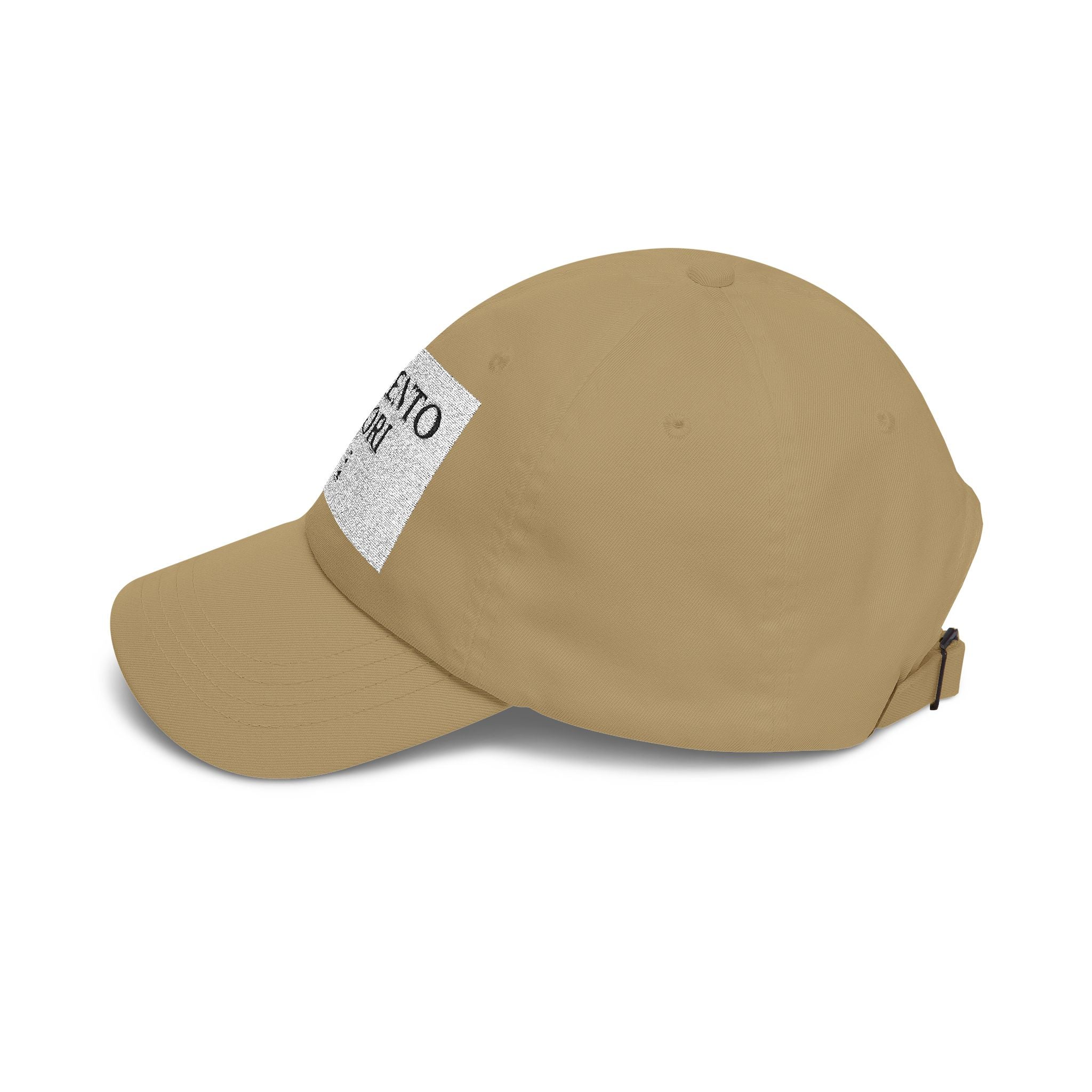 Memento Mori Dad Cap — Minimalist White Embroidered Baseball Hat